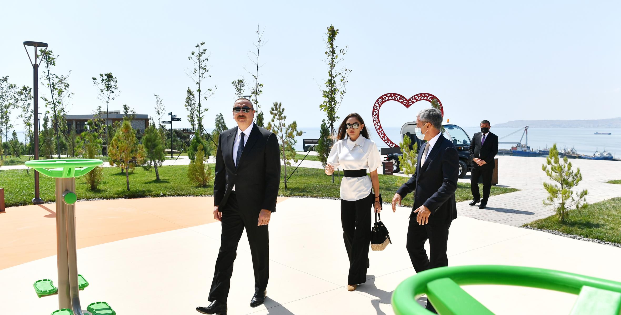 Ilham Aliyev and First Lady Mehriban Aliyeva attended opening of newly-built Ganjlik Park in Baku