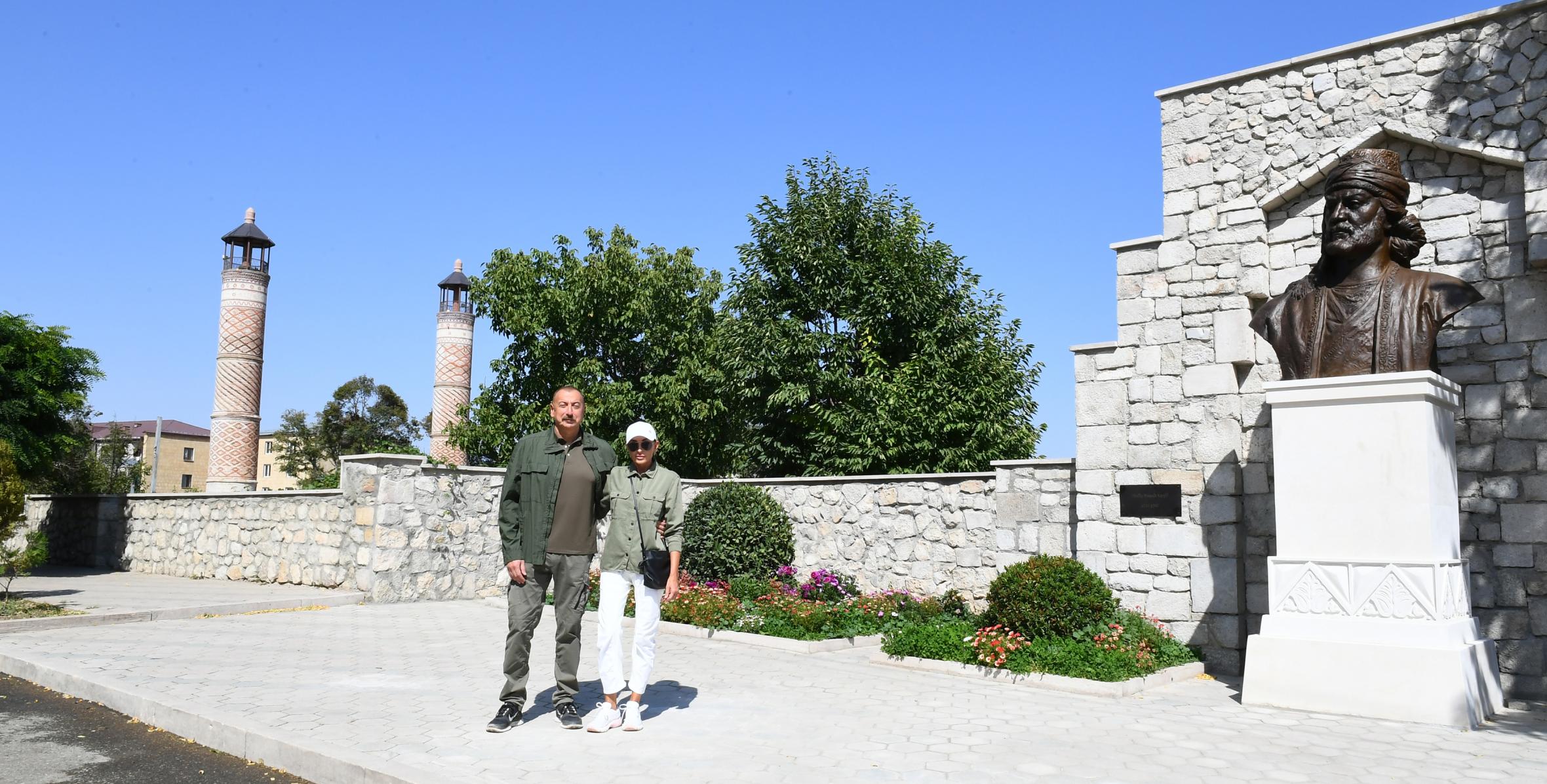 Ilham Aliyev and First Lady Mehriban Aliyeva attended the ceremony of unveiling the bust to great Azerbaijani poet Molla Penah Vagif in Shusha