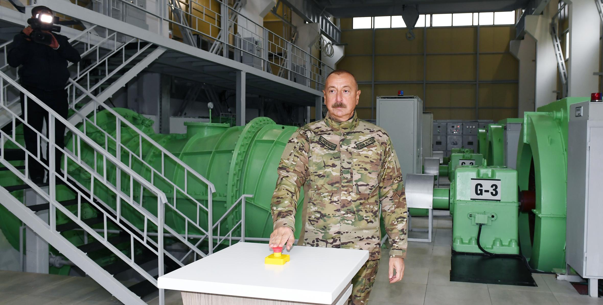 Ilham Aliyev launches “Sugovushan-1” and “Sugovushan-2” small hydropower plants after renovation