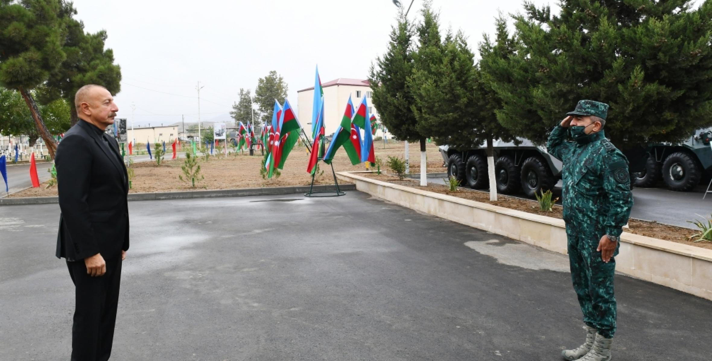 Ильхам Алиев открыл в Джебраиле комплекс воинской части Государственной пограничной службы