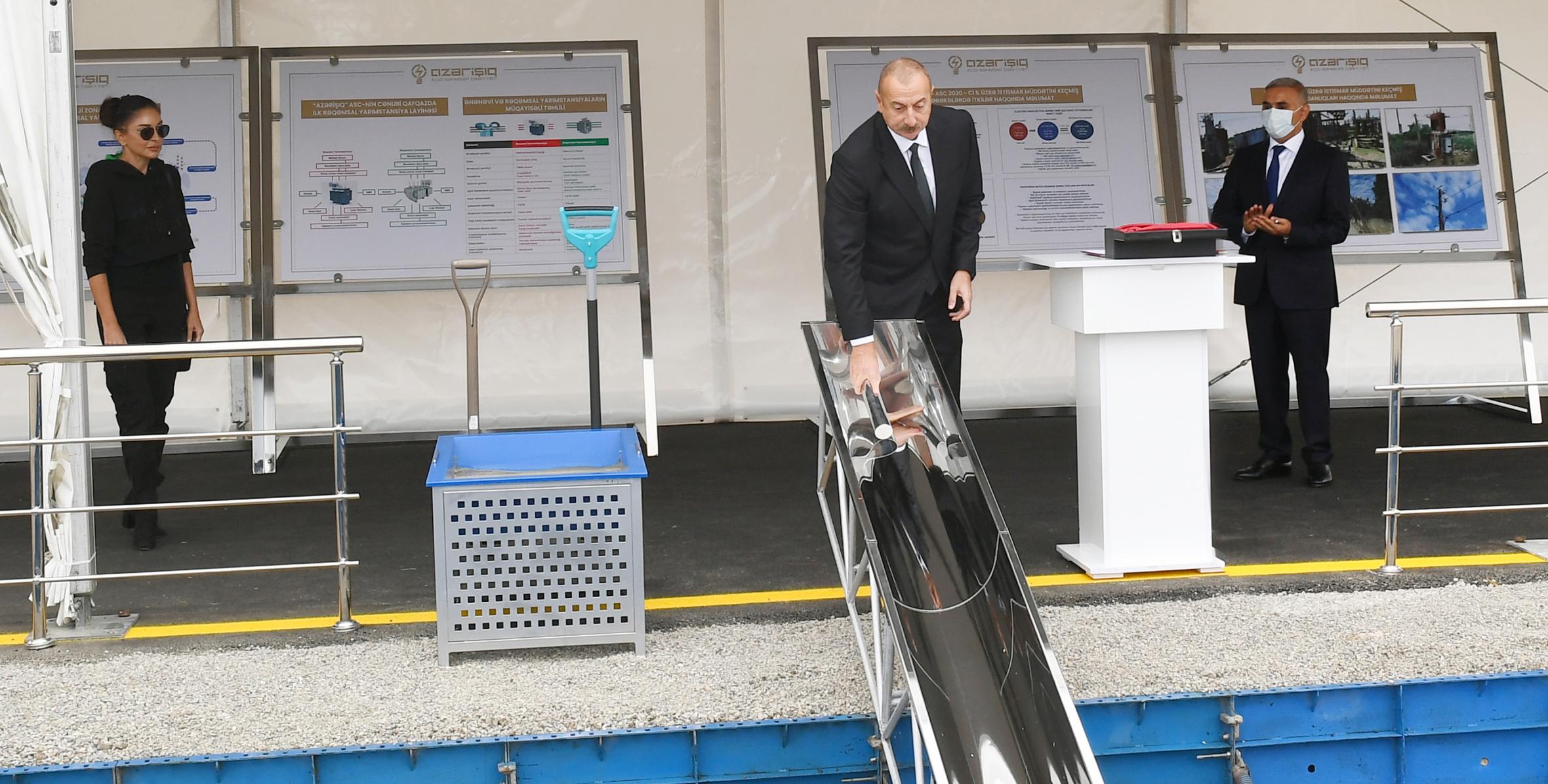 Ilham Aliyev attended a groundbreaking ceremony for Digital Station Management Center in the city of Fuzuli