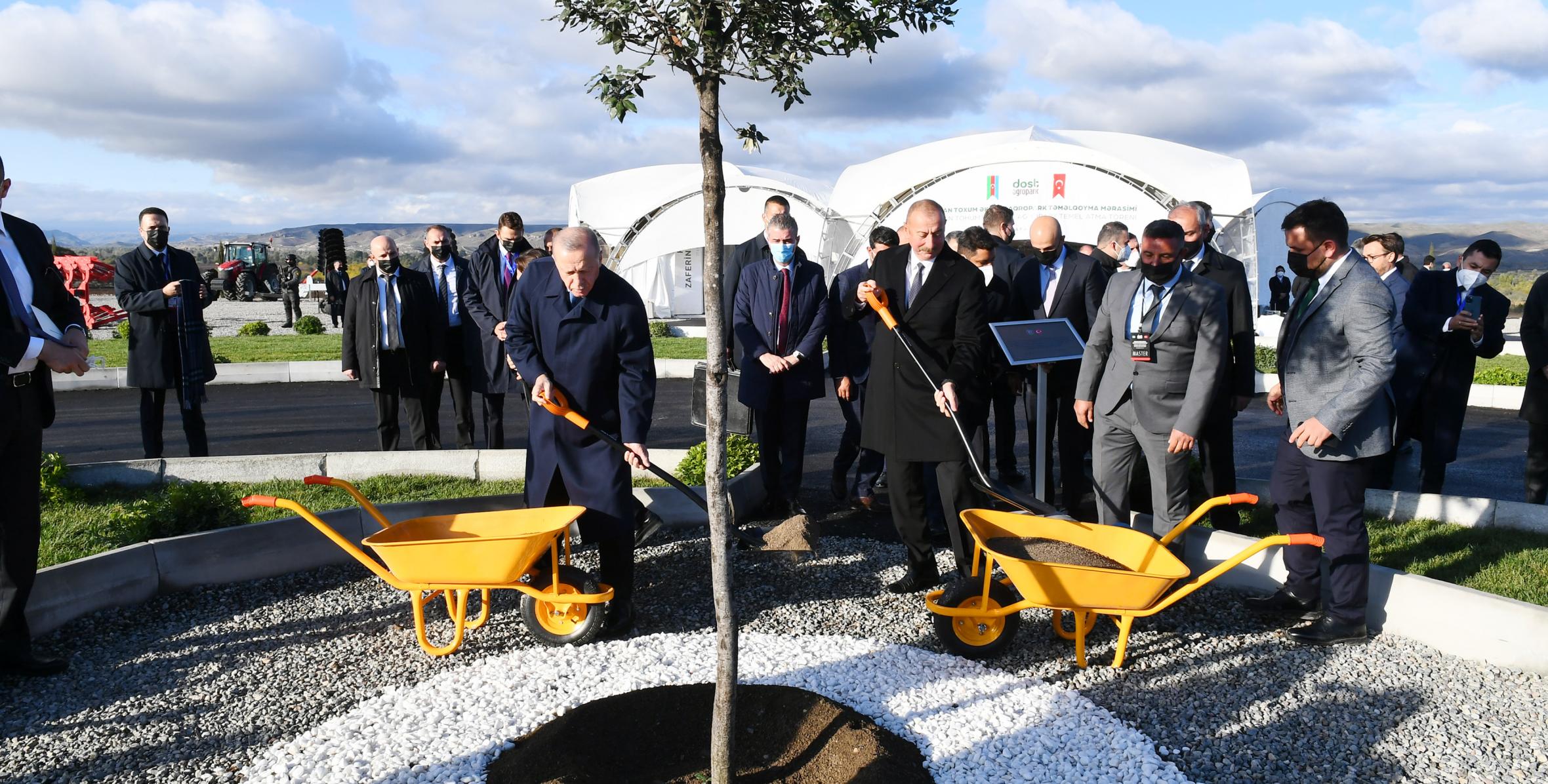 Ilham Aliyev and President of the Republic of Turkey Recep Tayyip Erdogan laid a foundation stone for “Dost Agropark” in Zangilan district