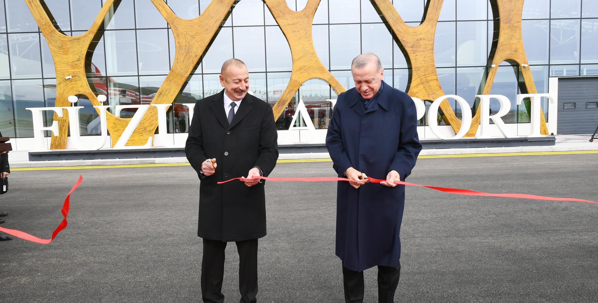 Ильхам Алиев и Президент Реджеп Тайип Эрдоган приняли участие в церемонии открытия Физулинского международного аэропорт