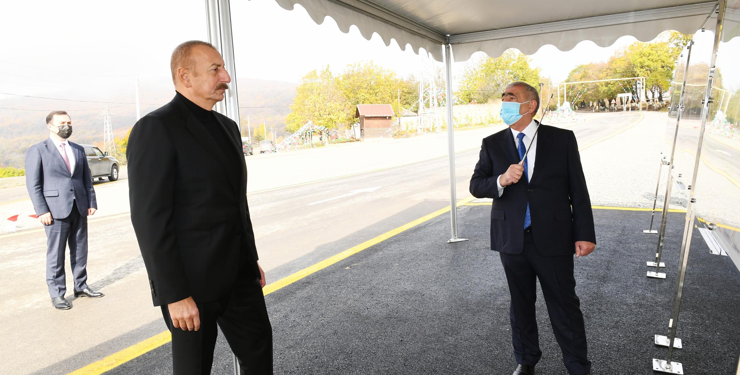 Ильхам Алиев принял участие в открытии автомобильной дороги Басгал-Сулут в Исмаиллинском районе
