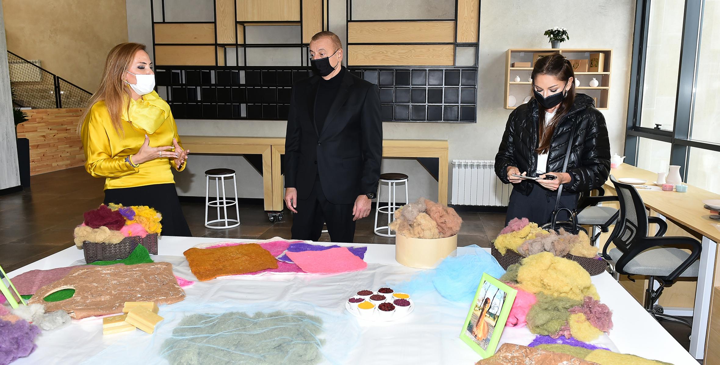 Ильхам Алиев и Первая леди Мехрибан Алиева приняли участие в открытии Центра творчества в городе Шамахы