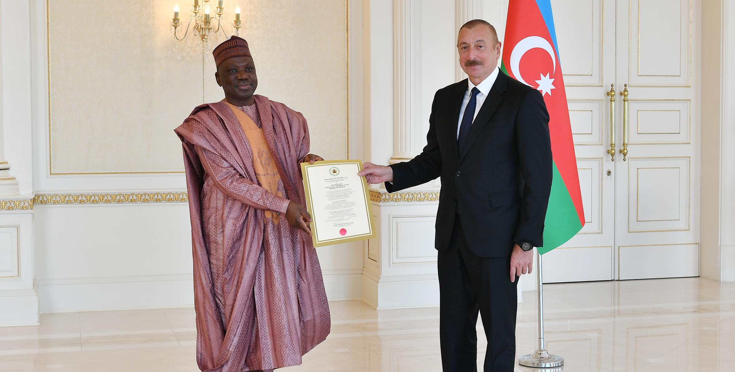 Ilham Aliyev received credentials of the incoming Nigerian ambassador