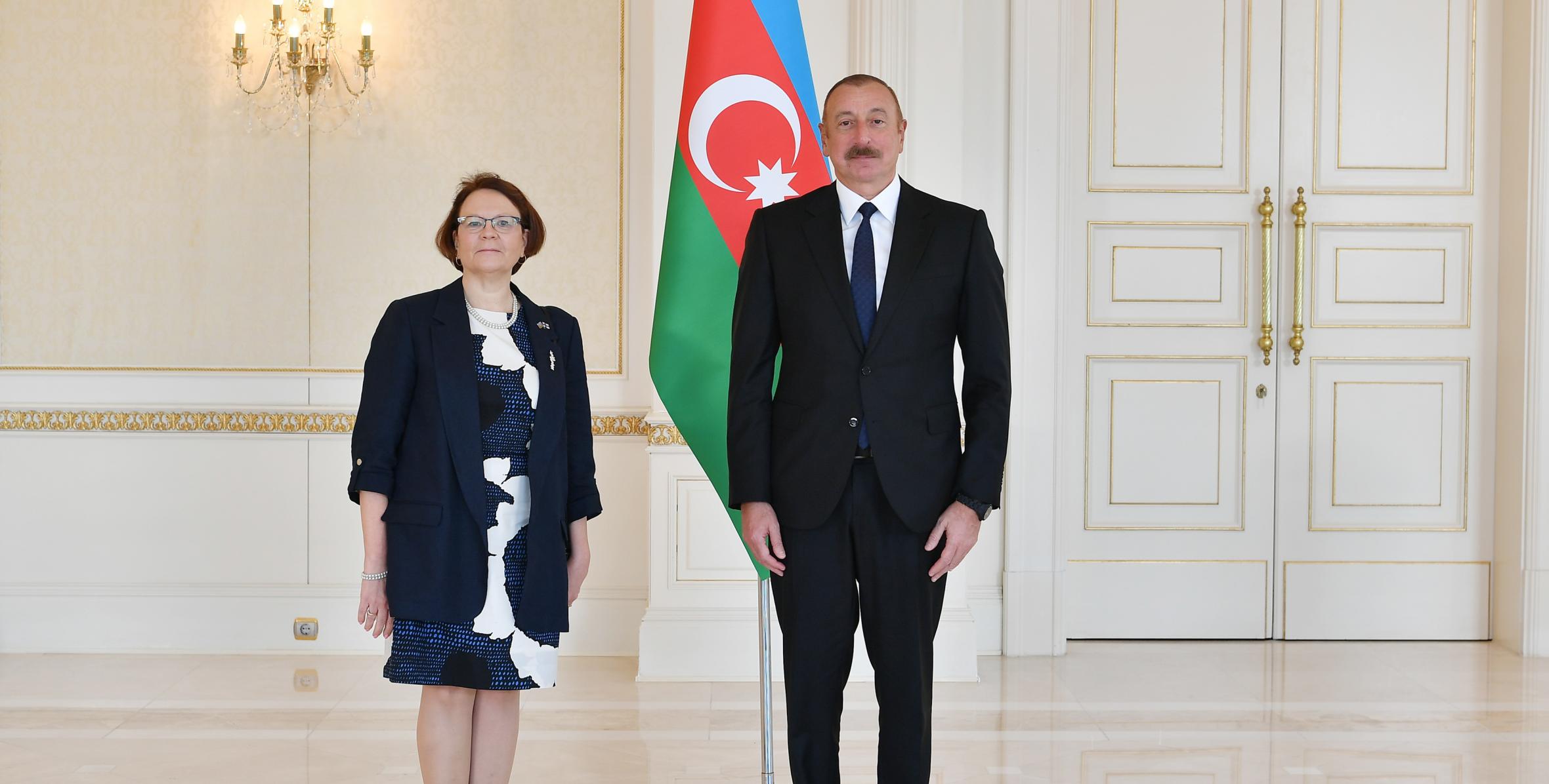 Ilham Aliyev received credentials of the incoming Finnish Ambassador