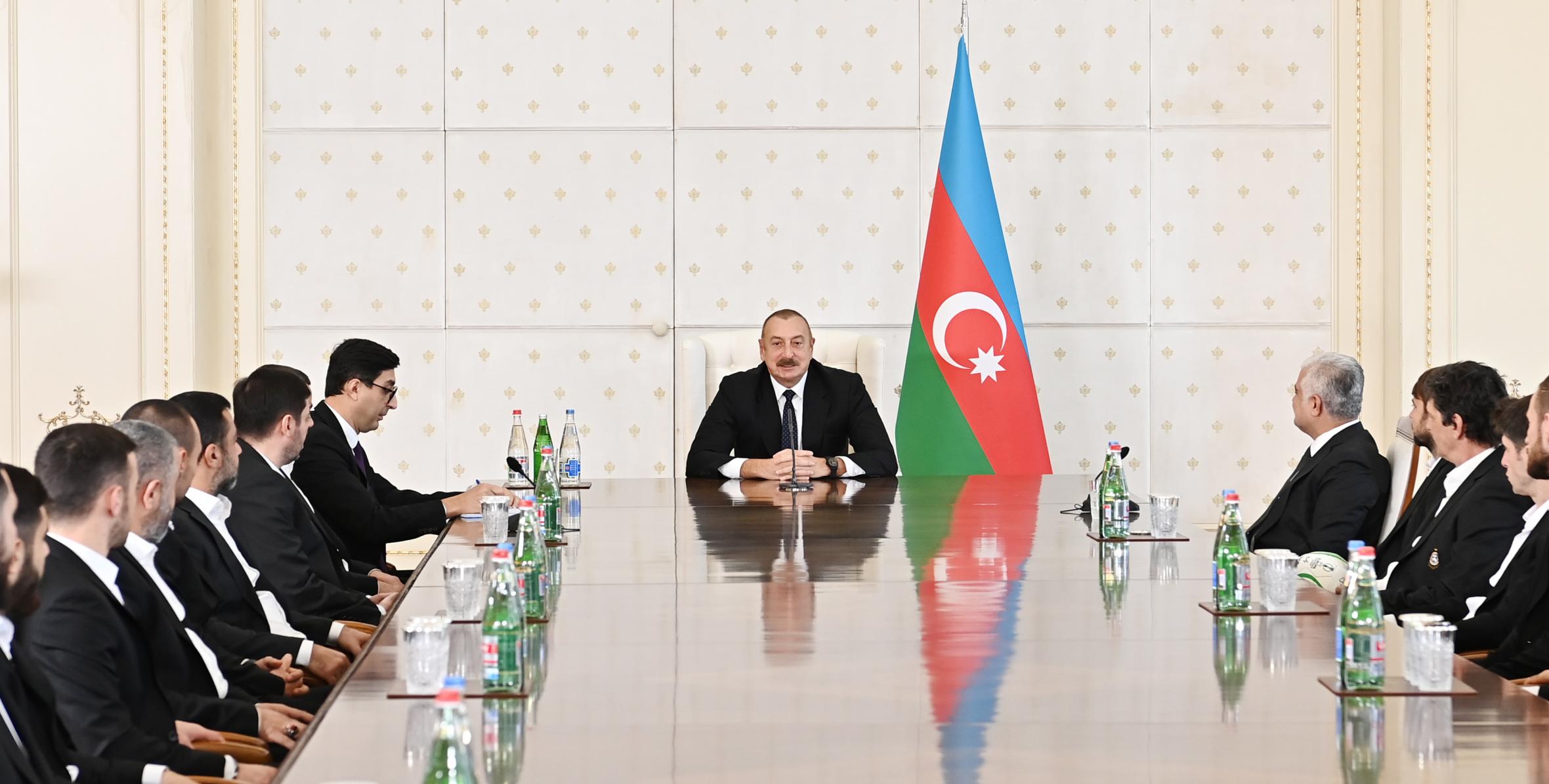 Ilham Aliyev received members of "Qarabag" football club