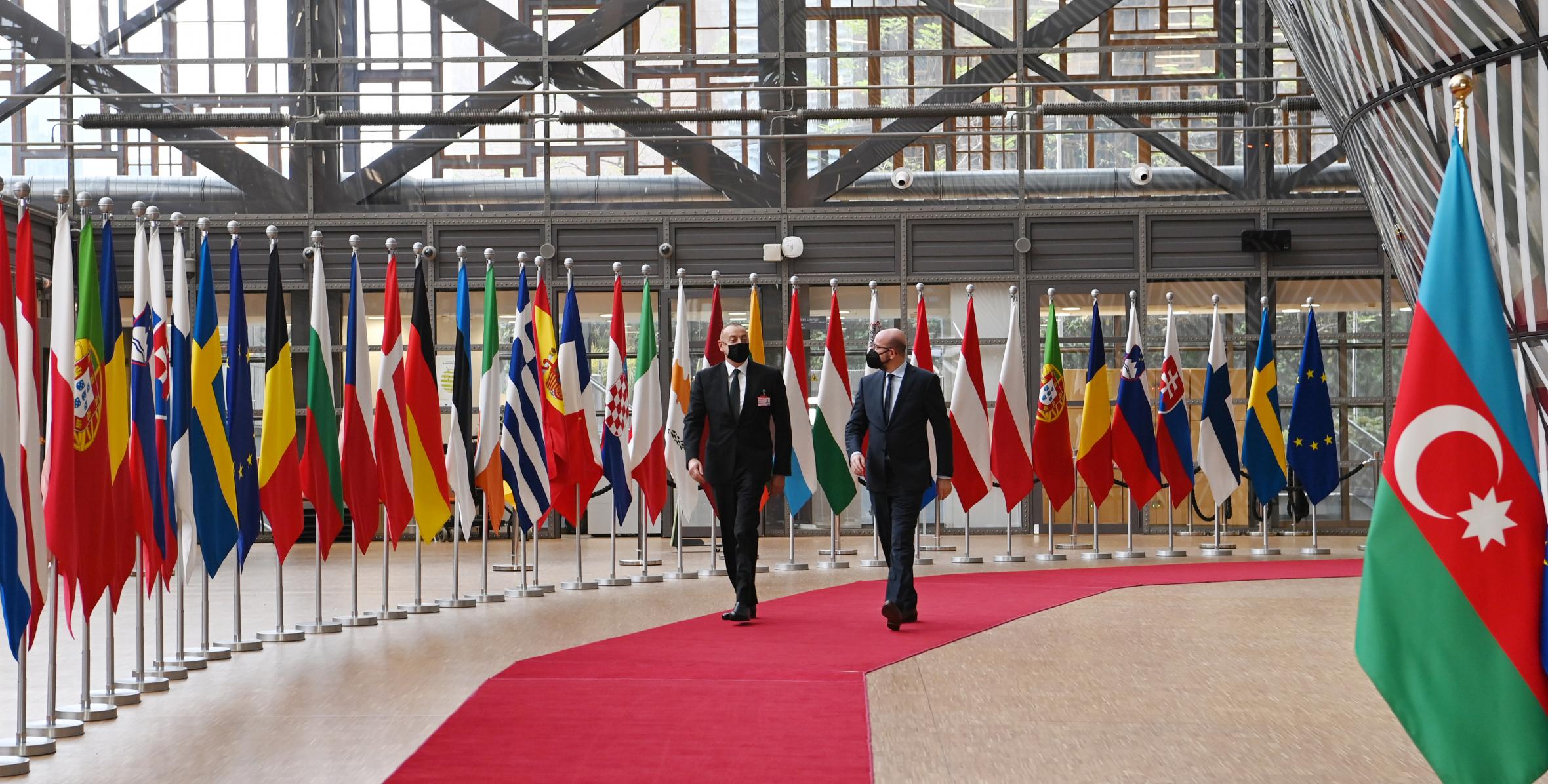 Brüsseldə İlham Əliyev ilə Avropa İttifaqı Şurasının Prezidenti arasında görüş olub