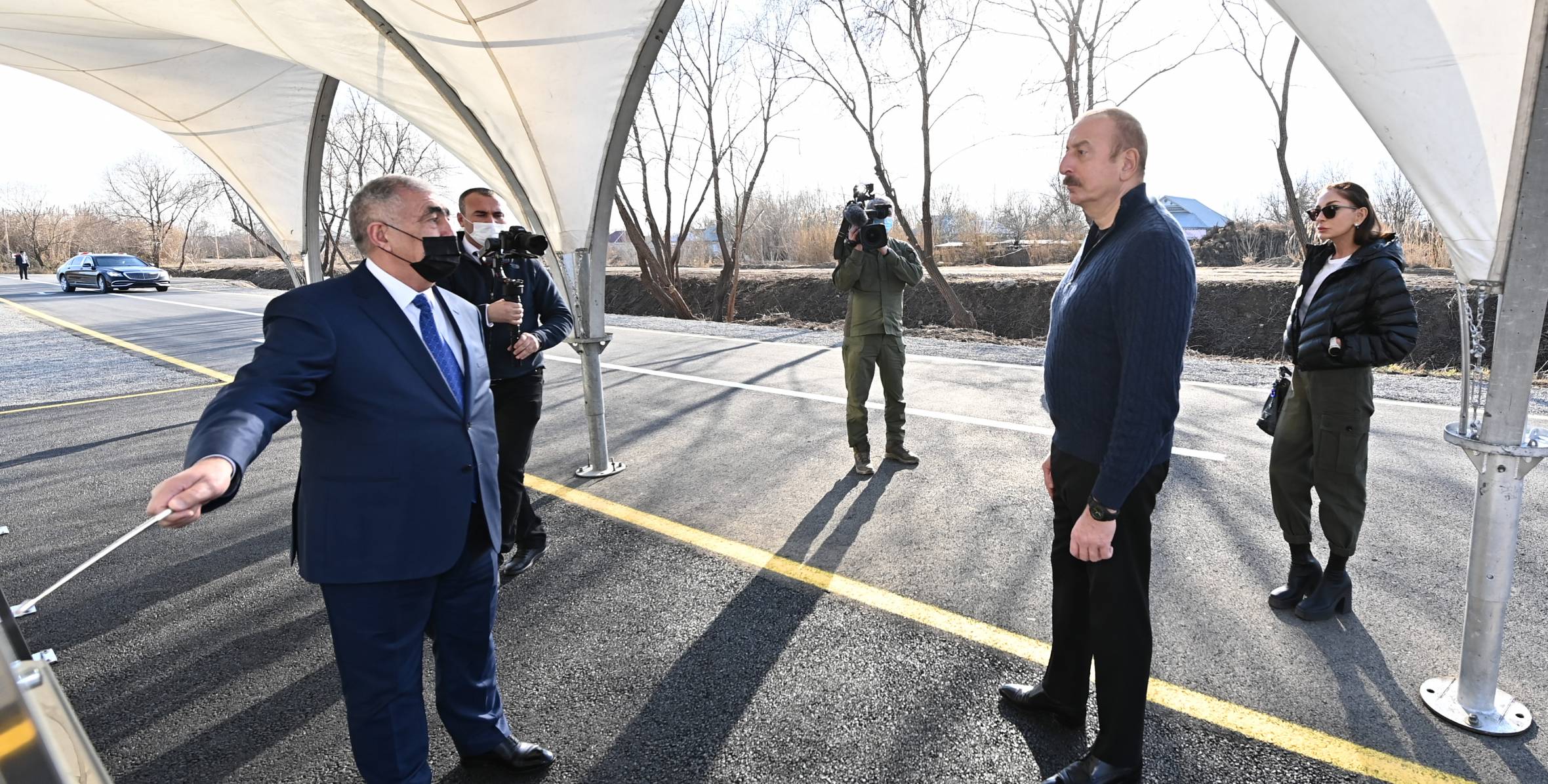 Ilham Aliyev and First Lady Mehriban Aliyeva attended opening of newly renovated Avshar–Salmanbayli–Ashaghi Avshar–Khojavand highway in Aghjabadi