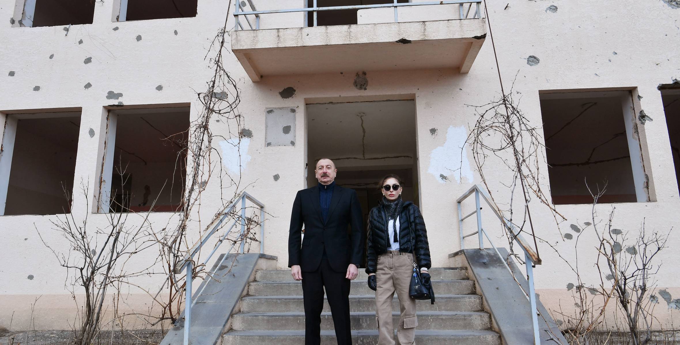 Ilham Aliyev and First Lady Mehriban Aliyeva have visited the 144-seat secondary school building there and enquired about the state of the school