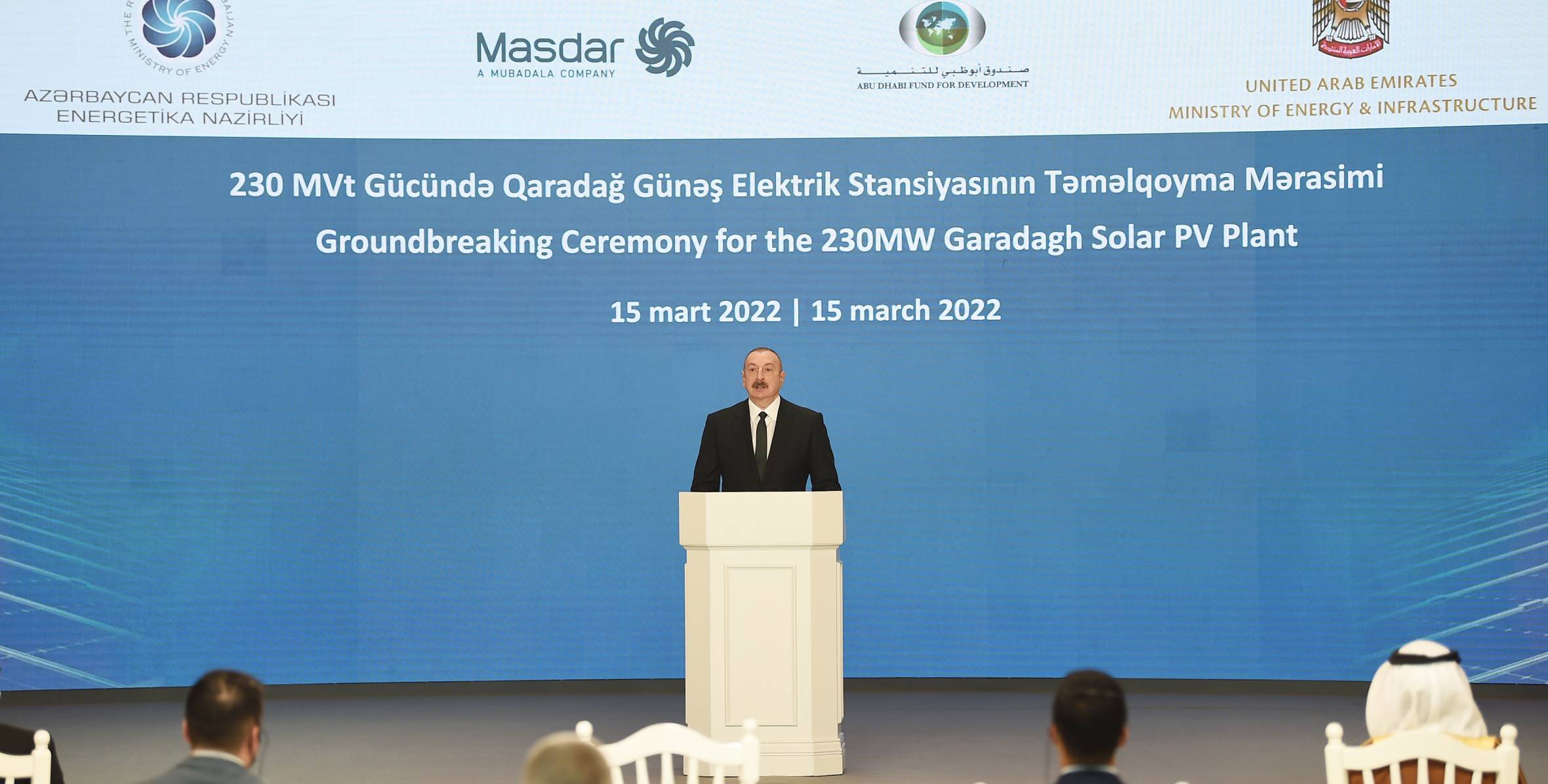 Speech by Ilham Aliyev at the groundbreaking ceremony for Garadagh Solar Power Plant