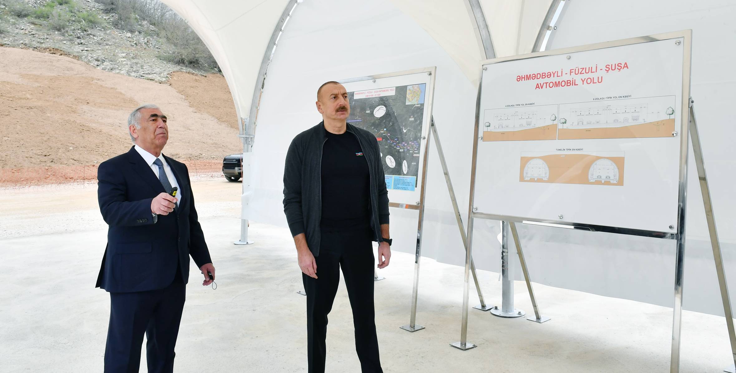 Ilham Aliyev viewed restoration work to be carried out at Kondalanchay reservoirs and construction of Ahmadbayli-Fuzuli-Shusha highway and tunnels on the road, major overhaul of administrative building and construction of conference hall in Shusha