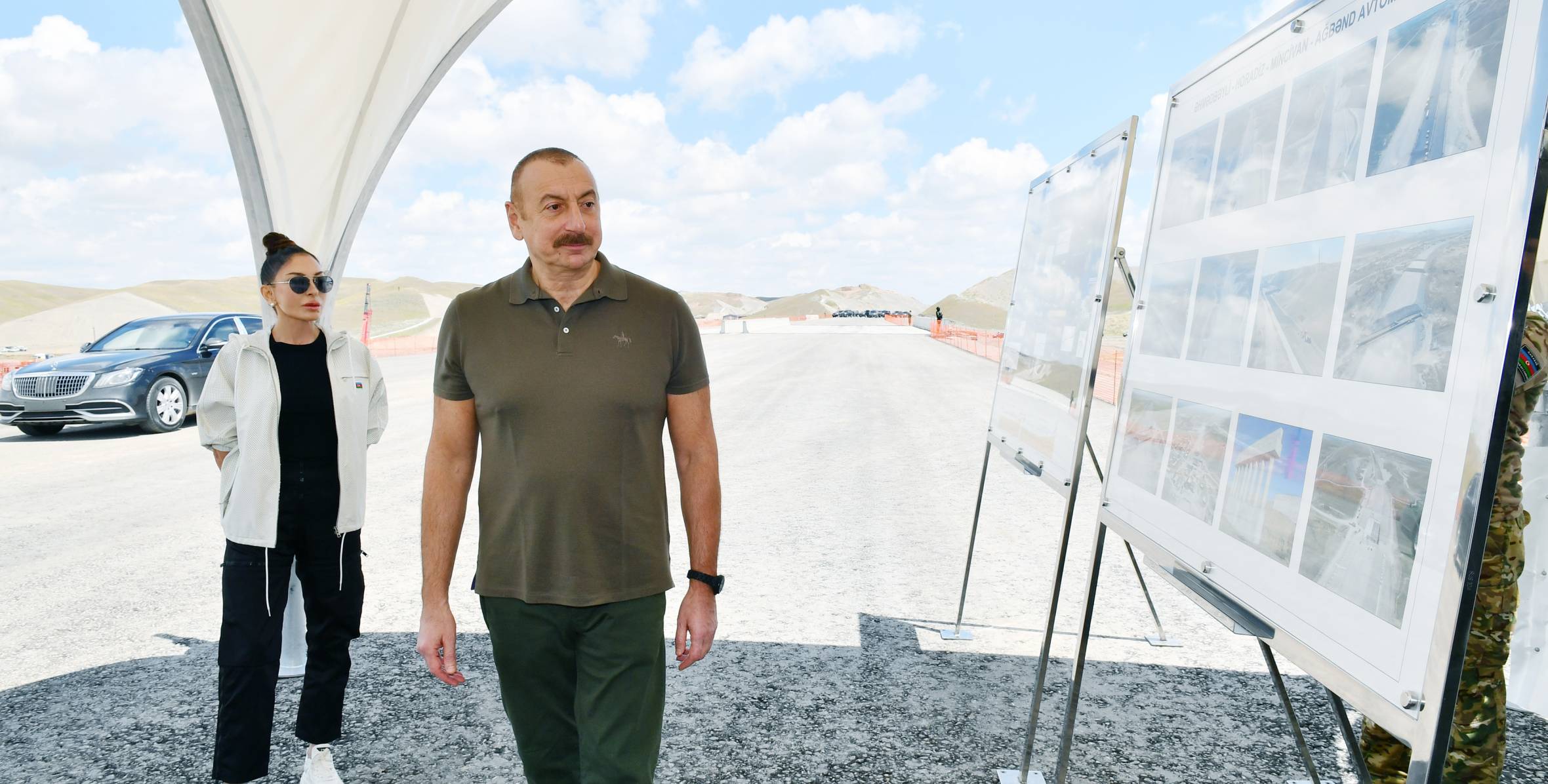 Ильхам Алиев и первая леди Мехрибан Алиева ознакомились со строительством автодороги Горадиз-Джебраил-Зангилан-Агбенд