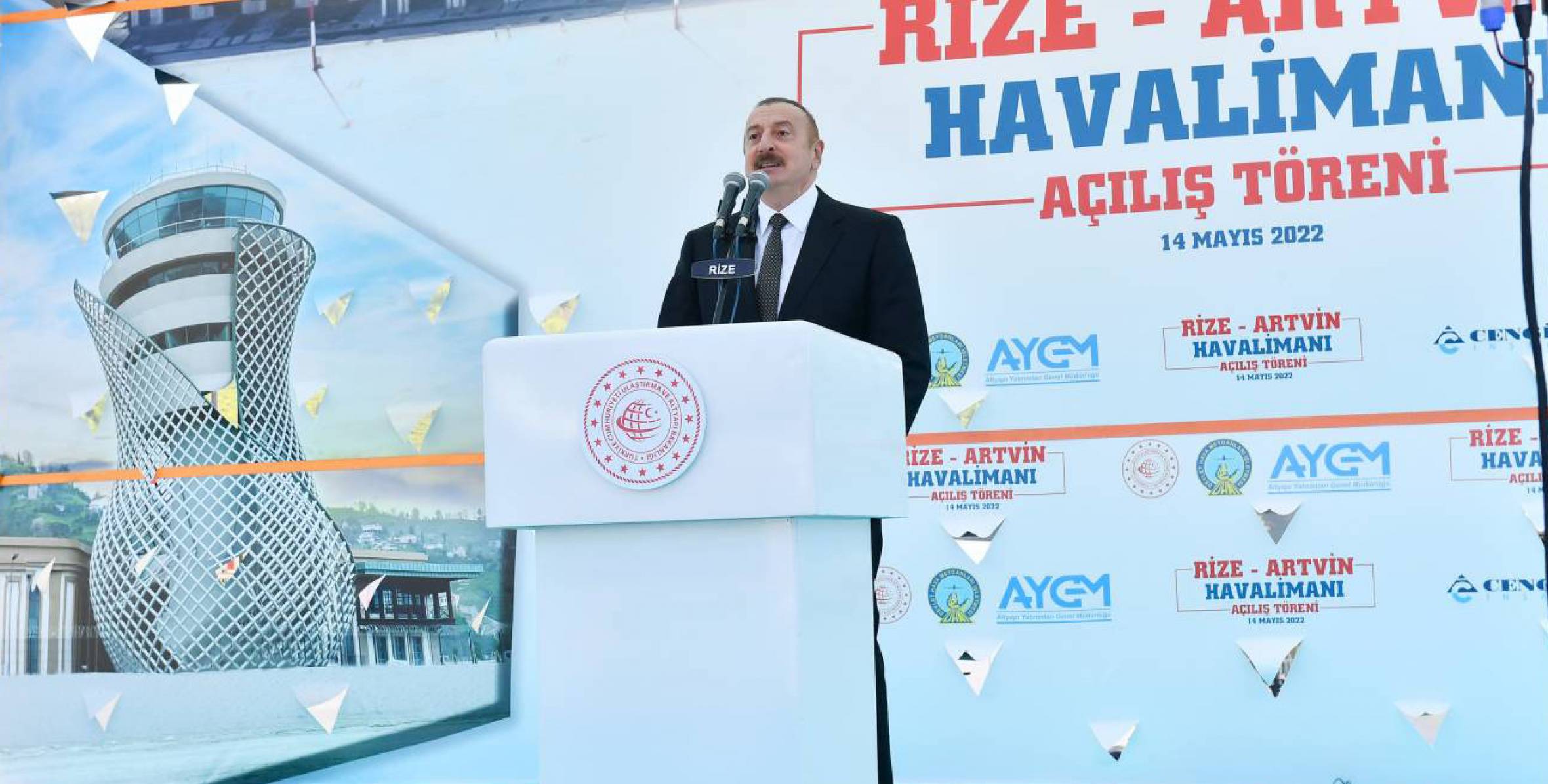 Rize-Artvin Hava Limanının açılış mərasimində  İlham Əliyevin nitqi
