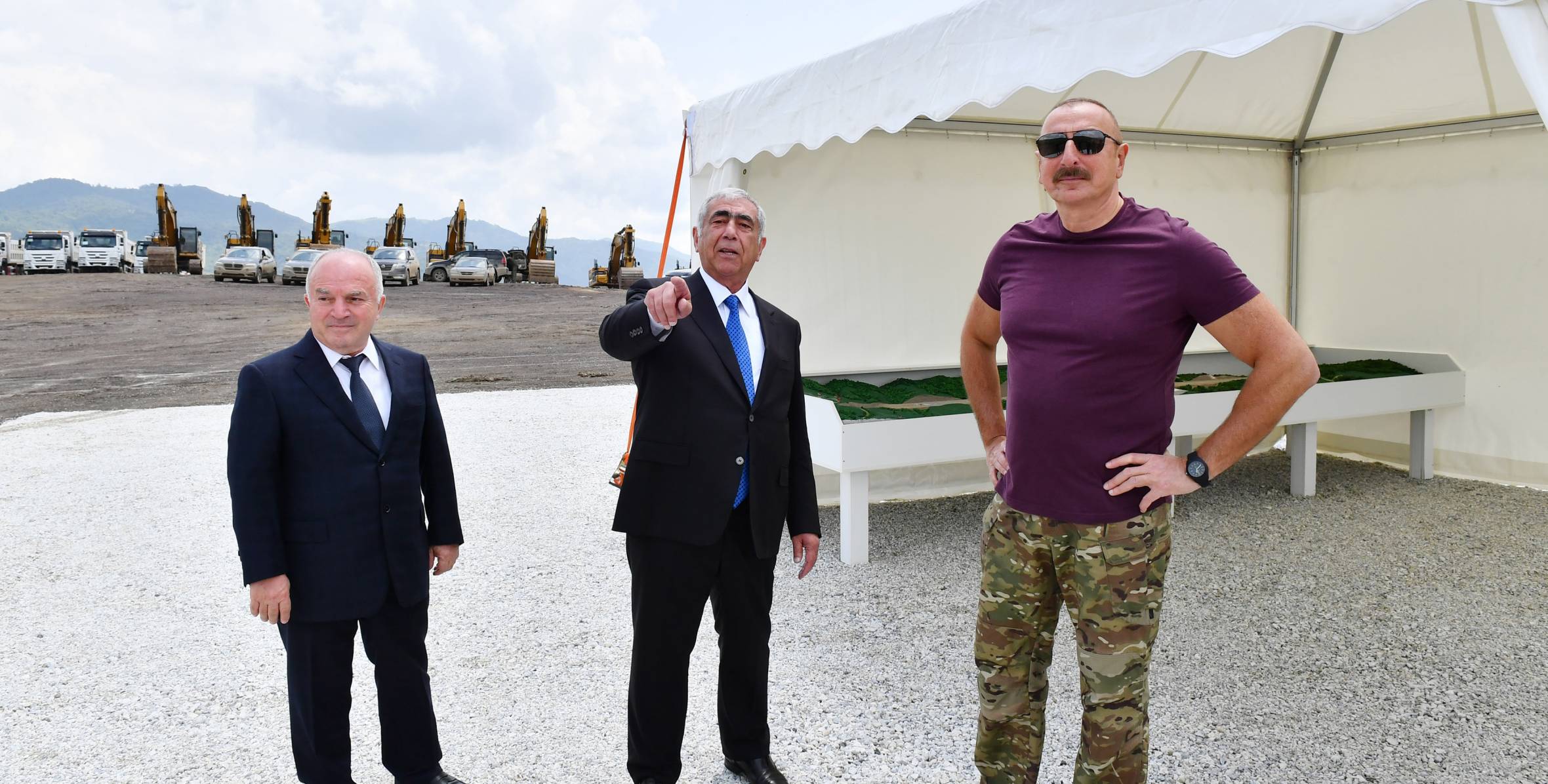 Ilham Aliyev viewed construction work underway at Lachin International Airport