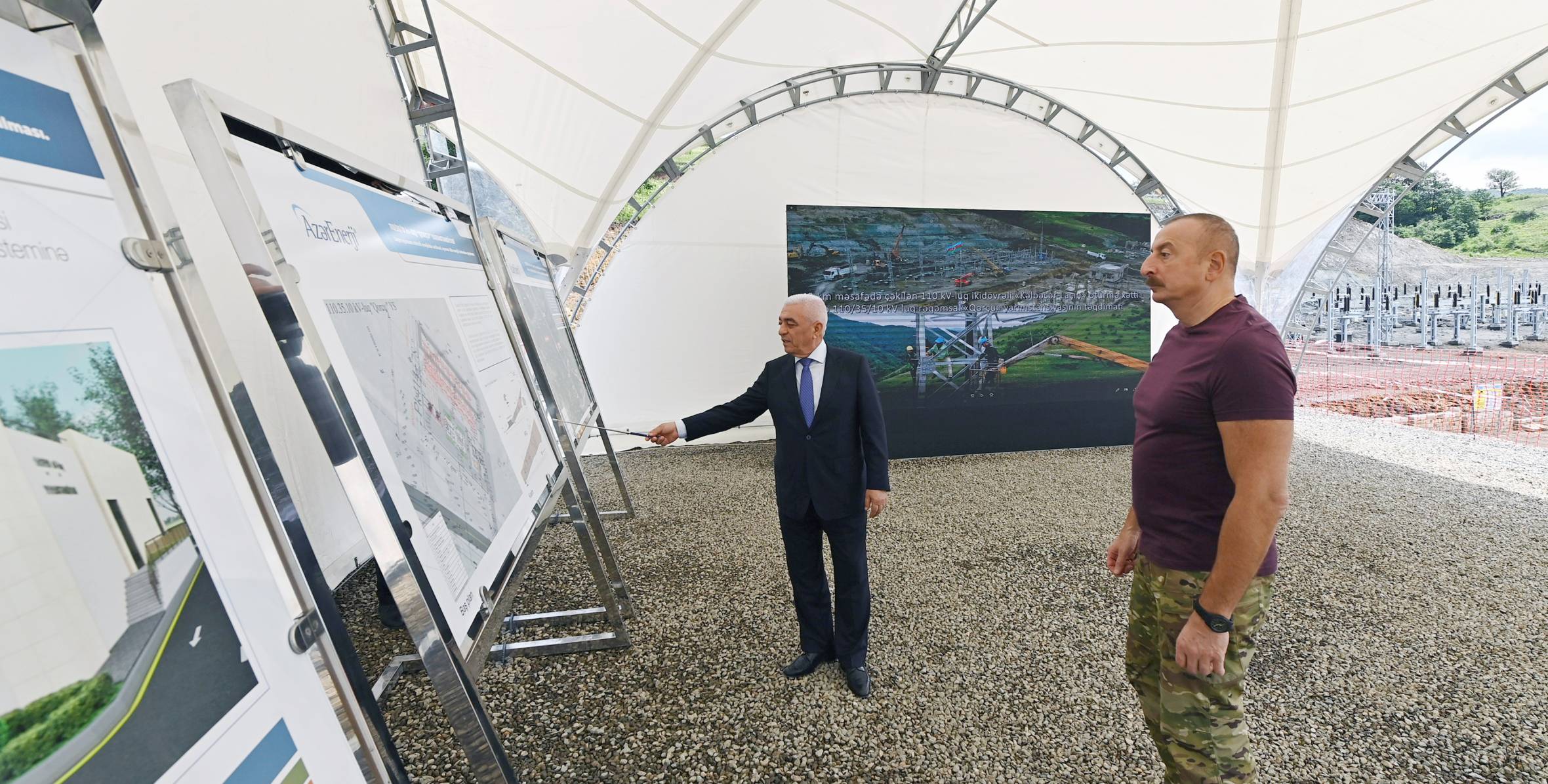 Ильхам Алиев ознакомился с работами, проводимыми на электроподстанции «Горчу» в Лачине