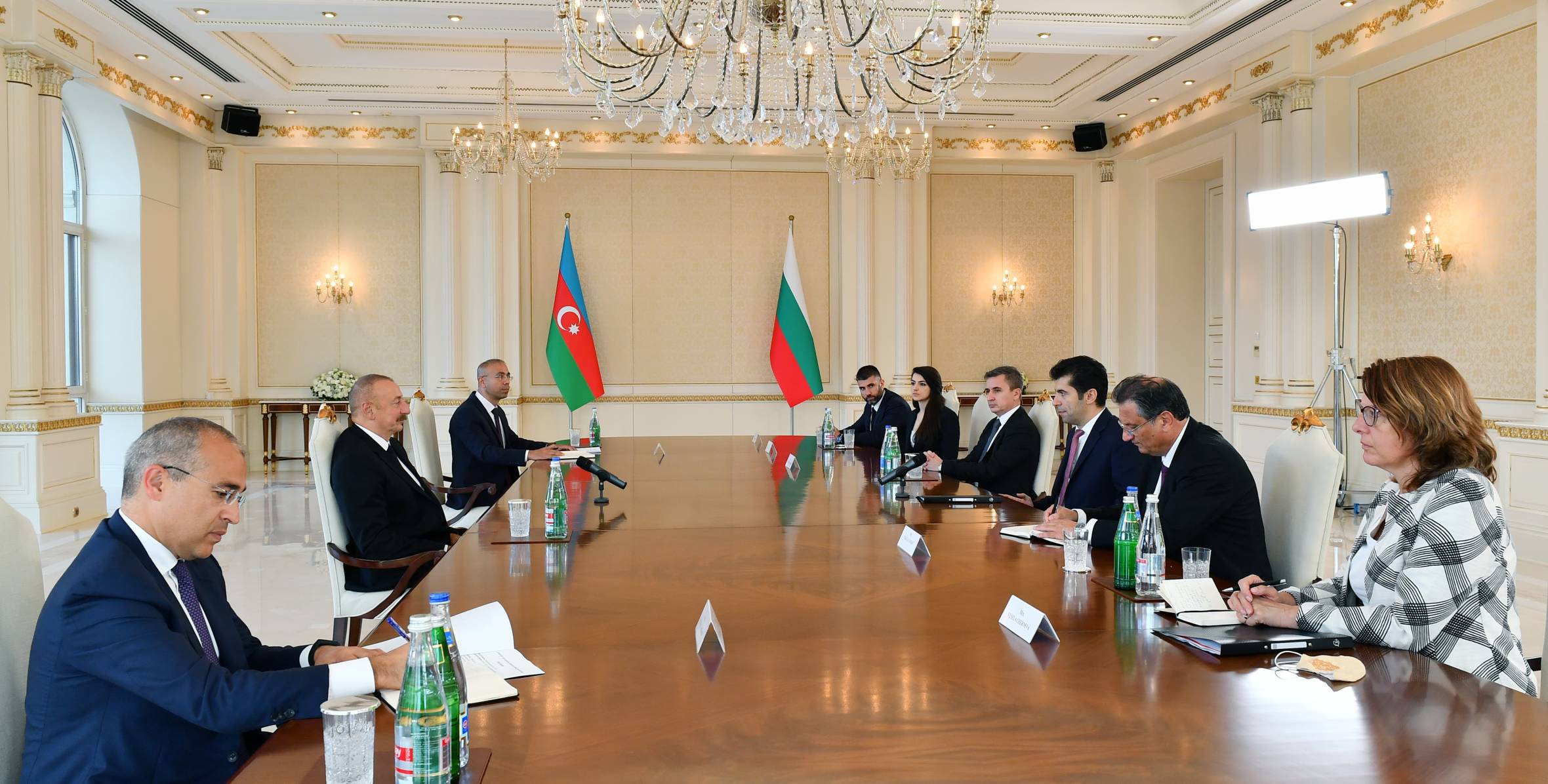 Ilham Aliyev, Prime Minister of Bulgaria Kiril Petkov are holding expanded meeting