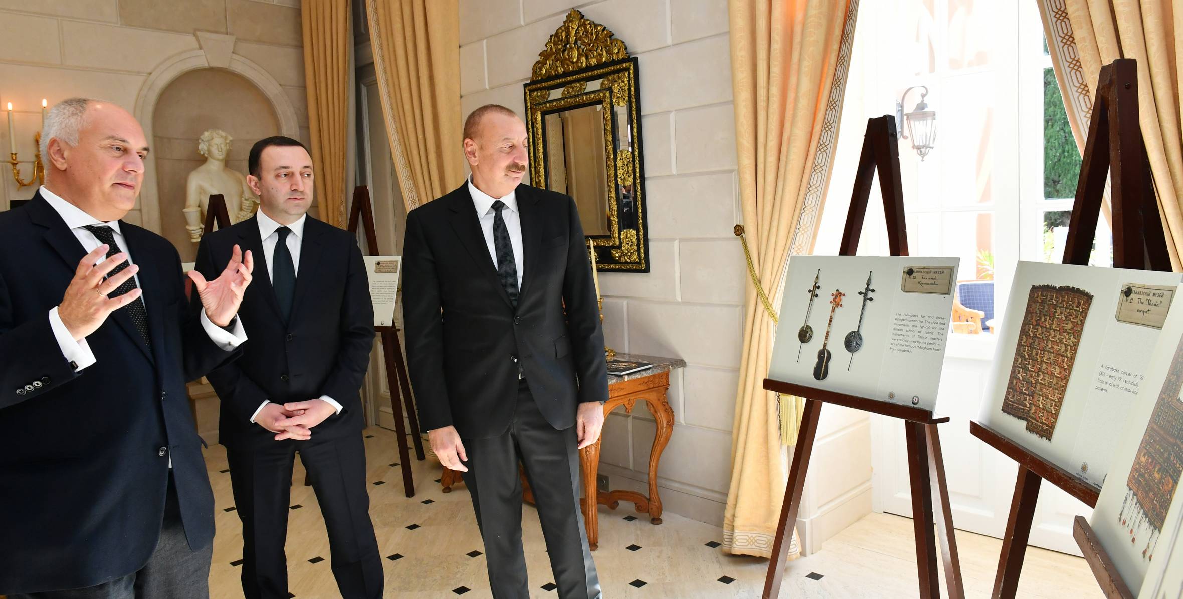 Ильхам Алиев и премьер-министр Грузии Ираклий Гарибашвили ознакомились с выставкой «Наследие Карабахского ханства»