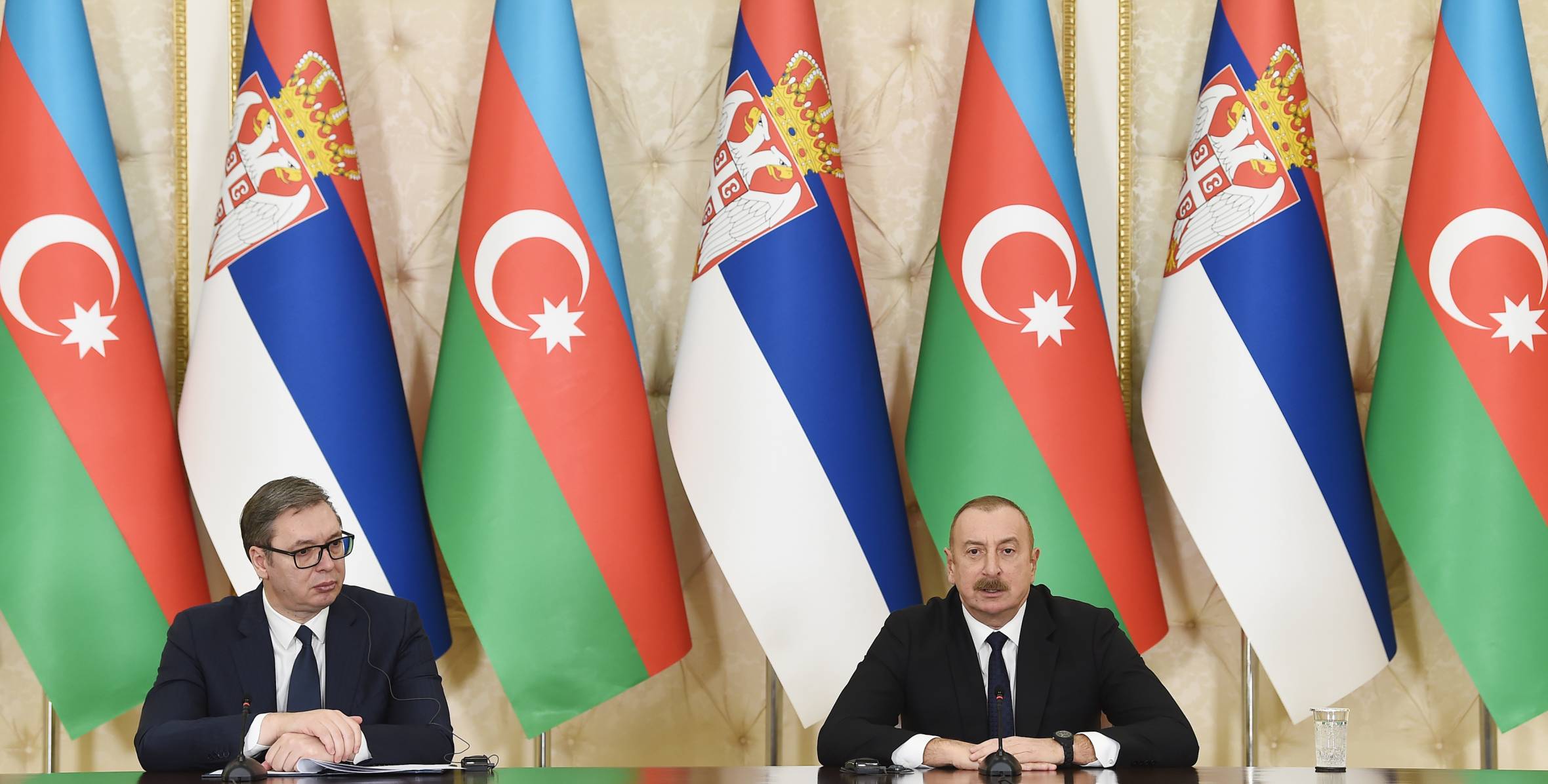 Presidents of Azerbaijan and Serbia made press statements