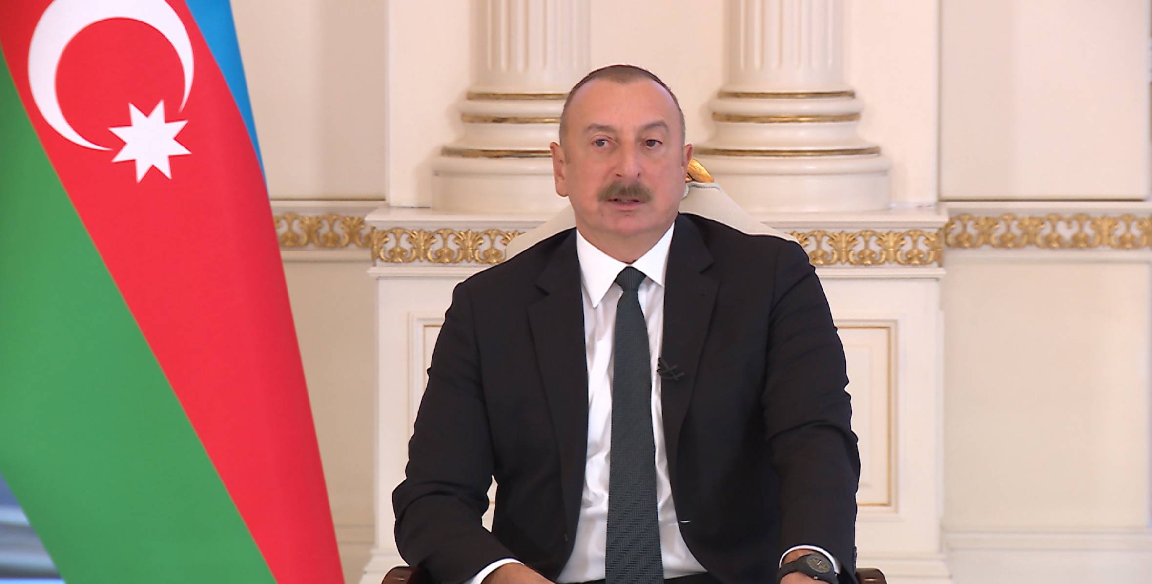 Ilham Aliyev was interviewed by local TV channels