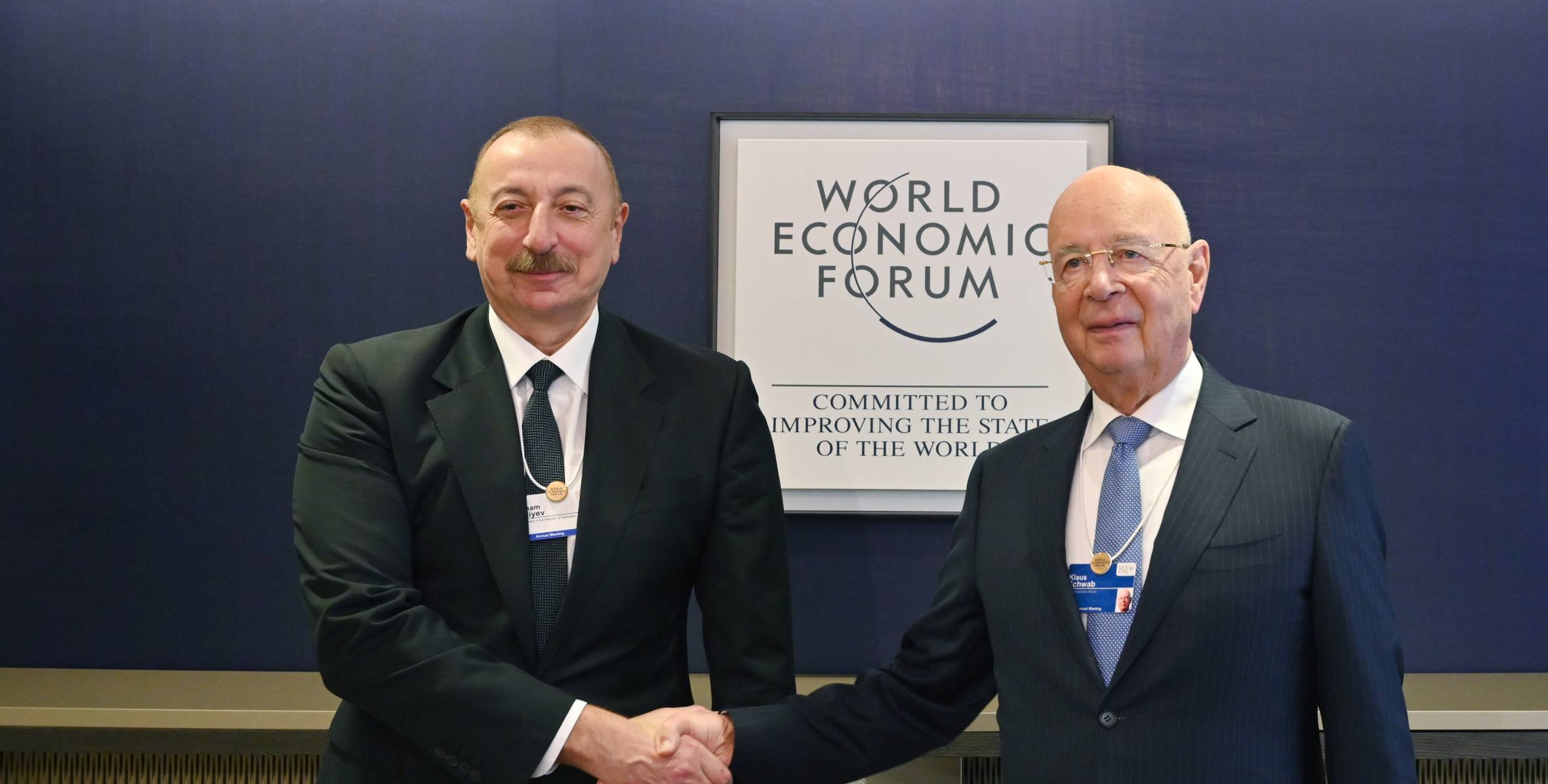 В Давосе состоялась встреча Президента Ильхама Алиева с председателем Всемирного экономического форума Клаусом Швабом