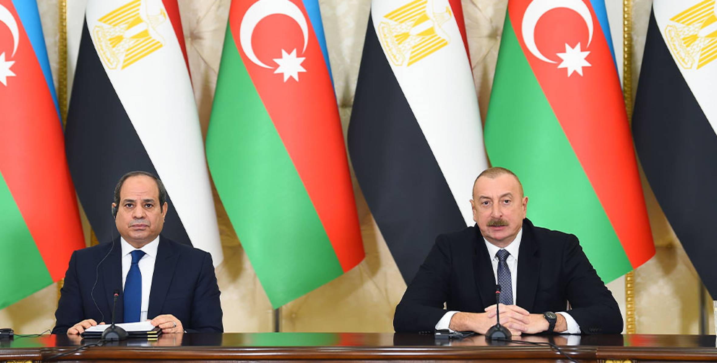 Presidents of Azerbaijan and Egypt made press statements
