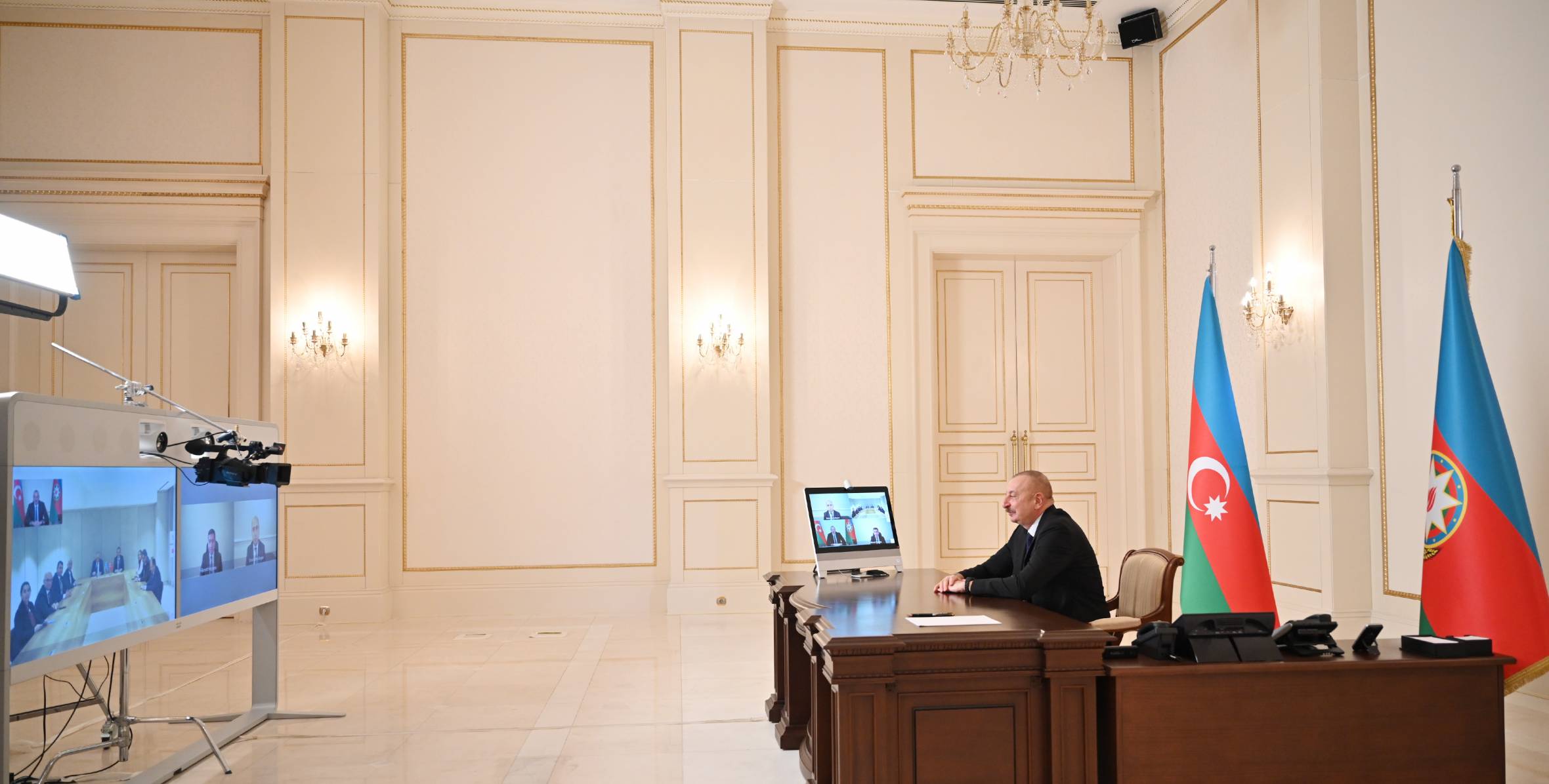 Ilham Aliyev received Minister of National Education of Turkiye and a group of members of GNAT in format of video conference