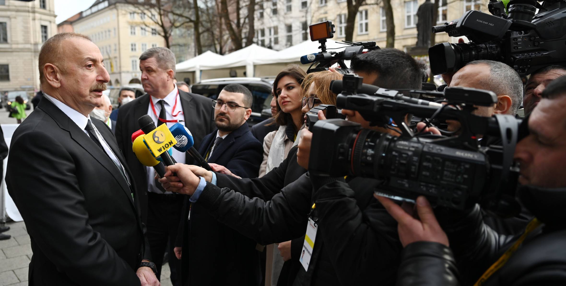 Ilham Aliyev was interviewed by TV channels in Munich