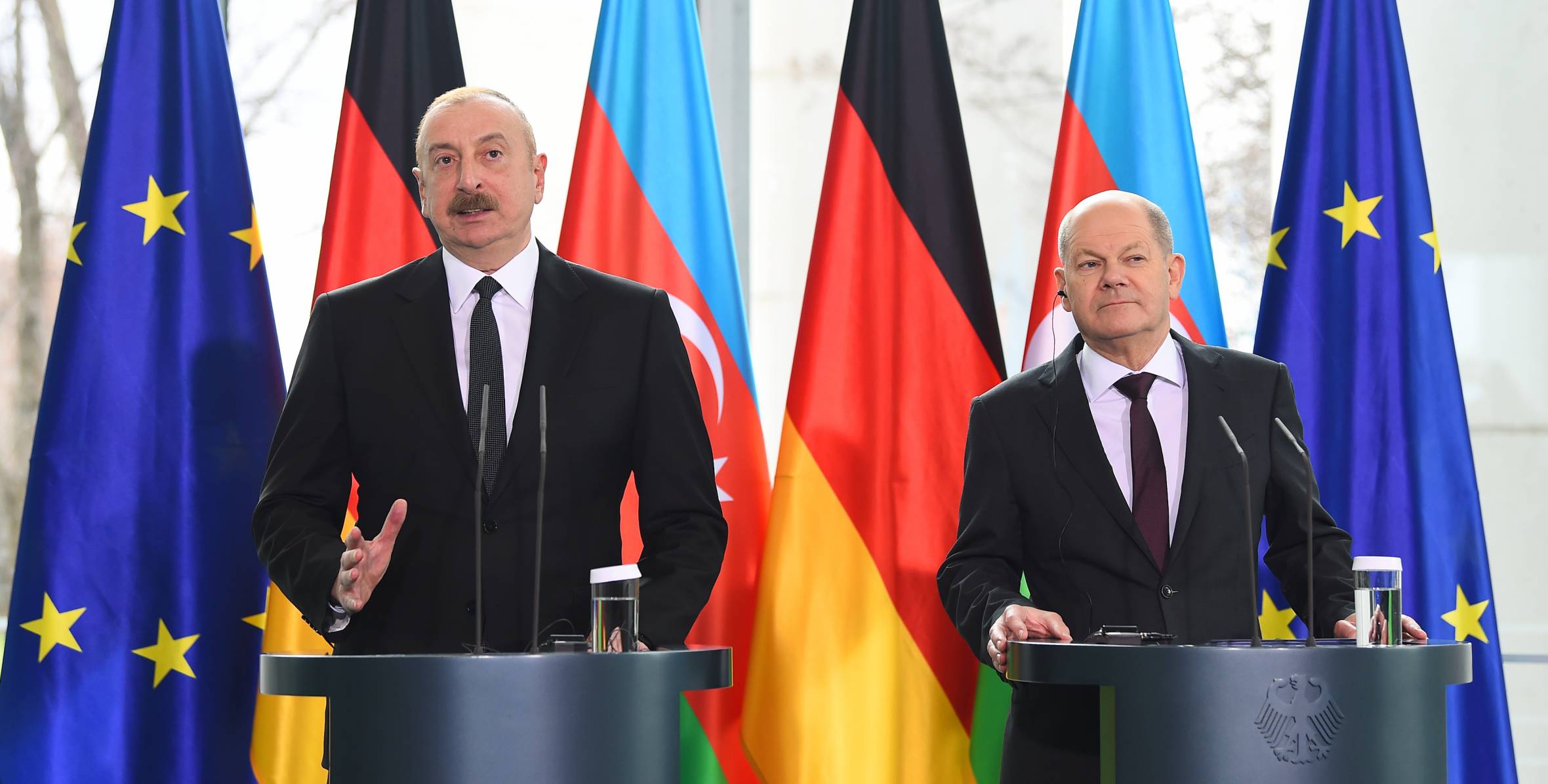 President of Azerbaijan, Chancellor of Germany held joint press conference
