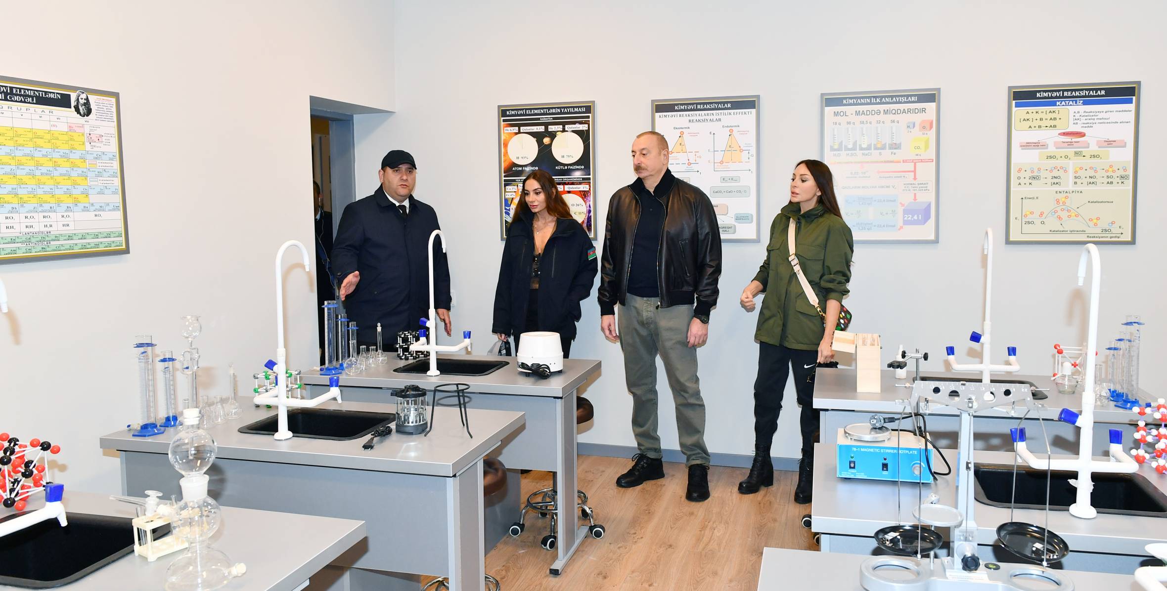 Ilham Aliyev and First Lady Mehriban Aliyeva have viewed conditions created at the Sugovushan settlement secondary school in the Tartar district