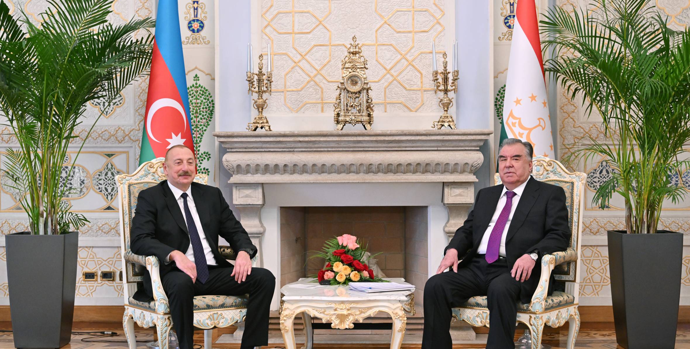 Состоялась встреча Ильхама Алиева с Президентом Таджикистана Эмомали Рахмоном один на один