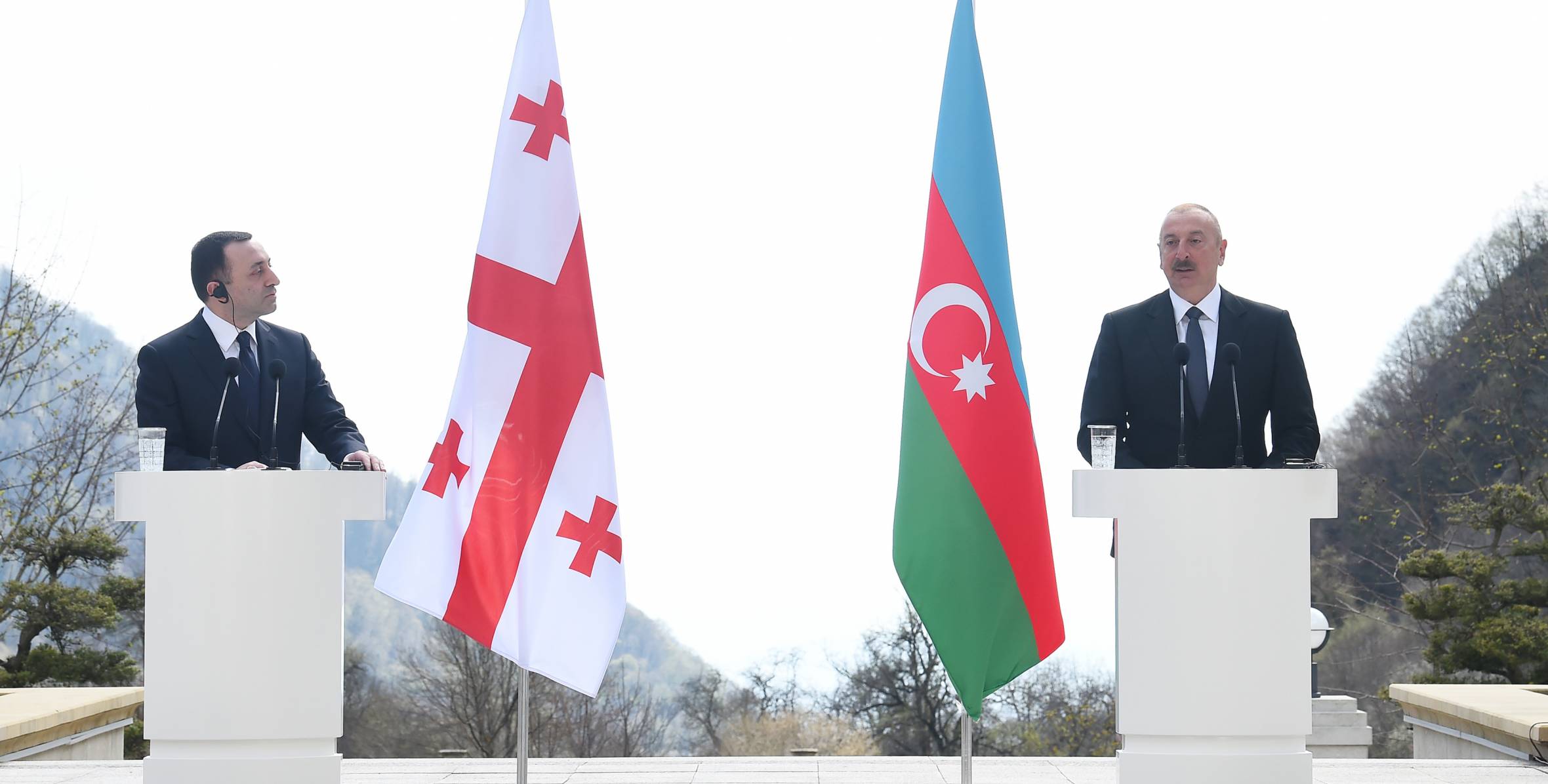 Ilham Aliyev and Prime Minister of Georgia Irakli Garibashvili have made press statements in Gabala