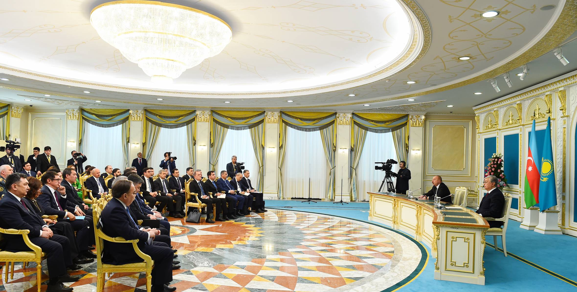 Presidents of Azerbaijan and Kazakhstan made press statements