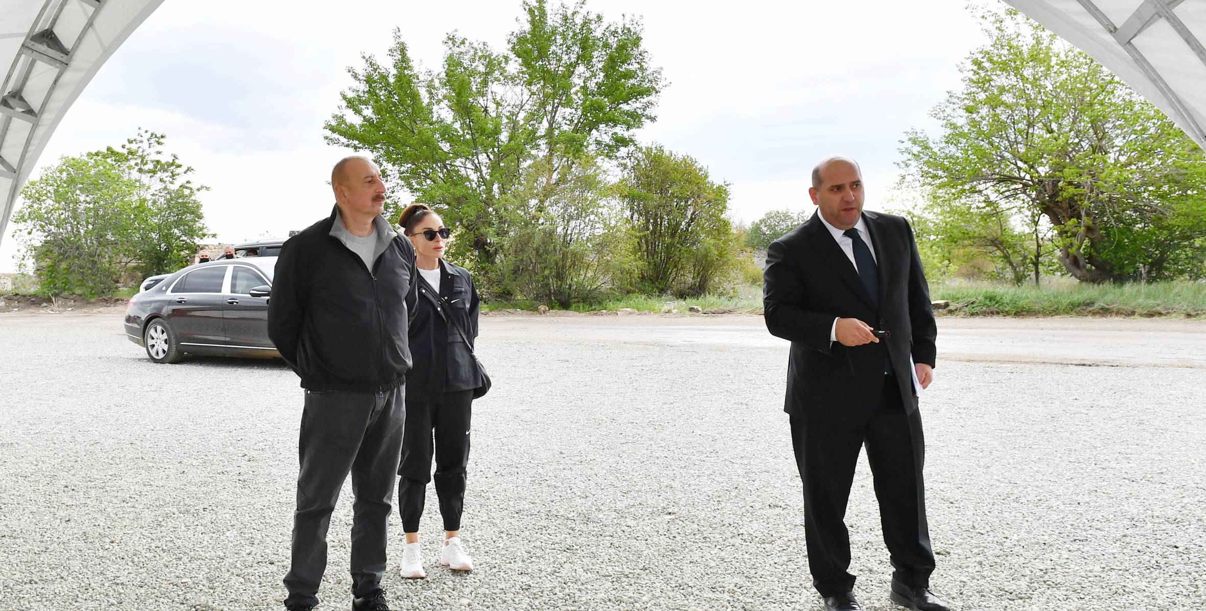 Ilham Aliyev and First Lady Mehriban Aliyeva have attended a groundbreaking ceremony for an administrative building to be built in the city of Aghdam