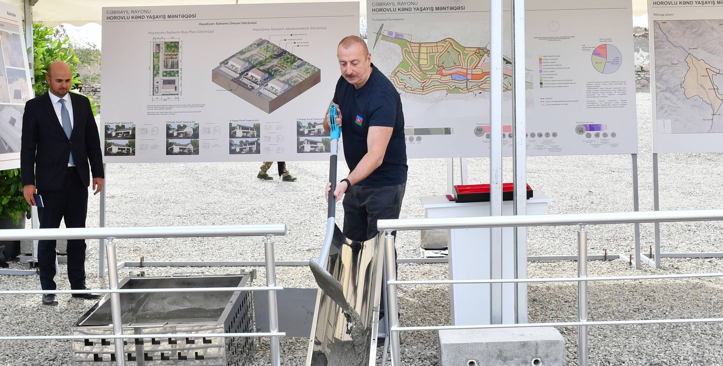 Ильхам Алиев заложил фундамент села Хоровлу