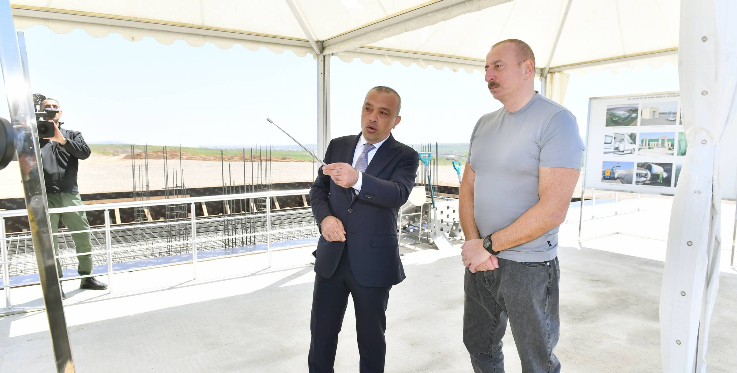 Ilham Aliyev has laid the foundation stone for the complex of drinking water supply, sewage and storm drainage system of the city of Fuzuli