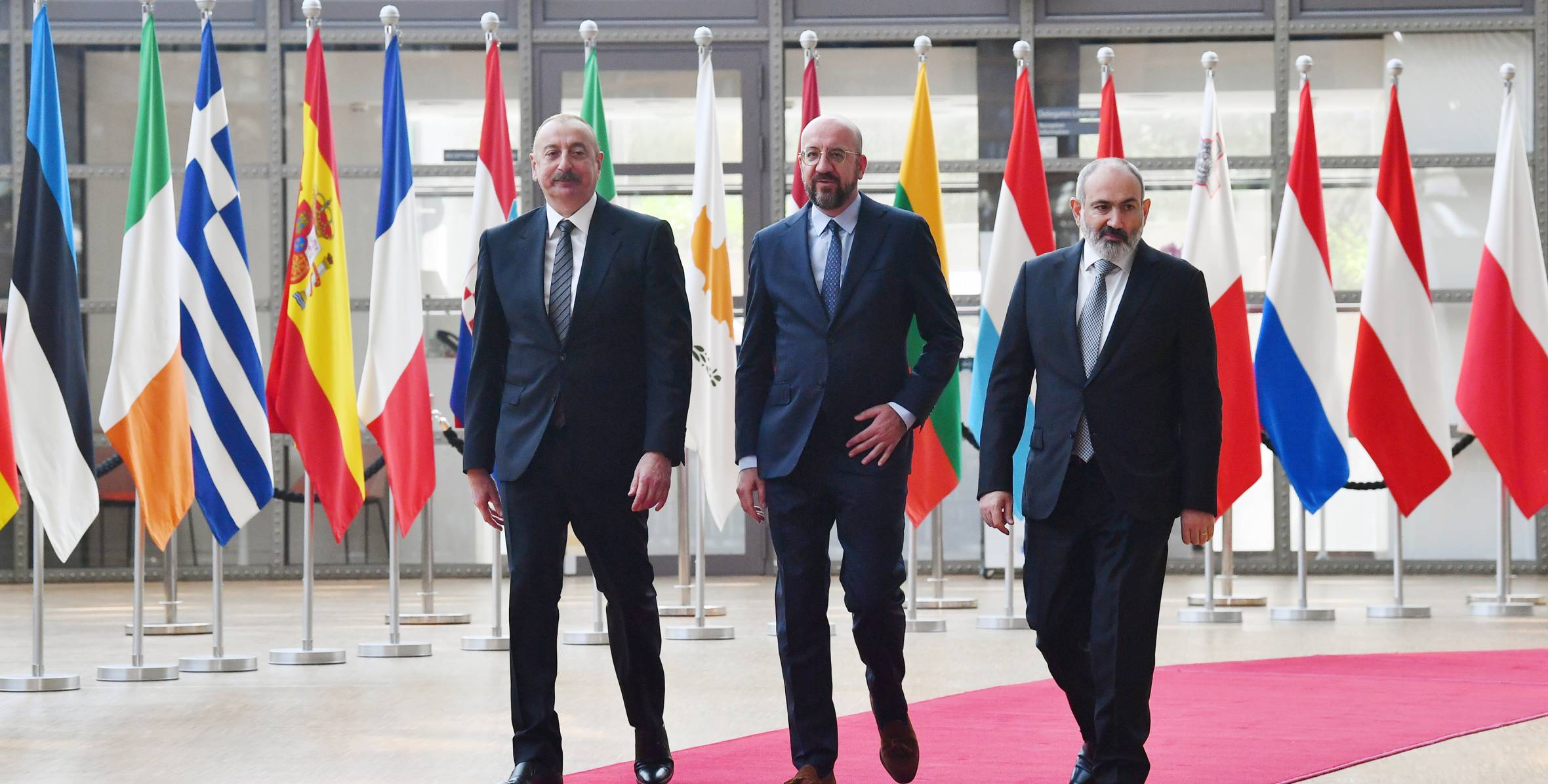 Ilham Aliyev held meeting with President of European Council and Prime Minister of Armenia in Brussels