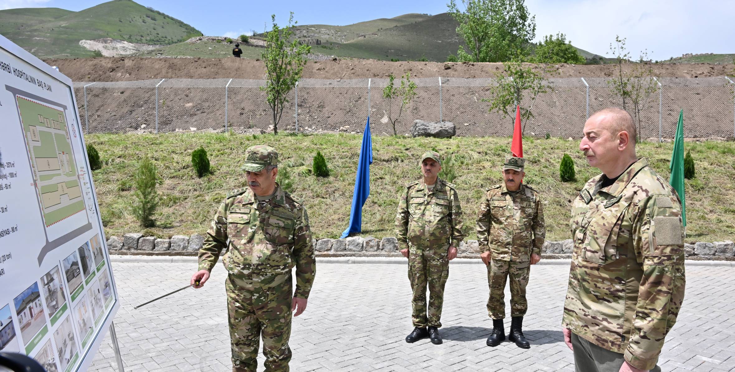 Ильхам Алиев принял участие в открытии военного госпиталя в Кяльбаджаре