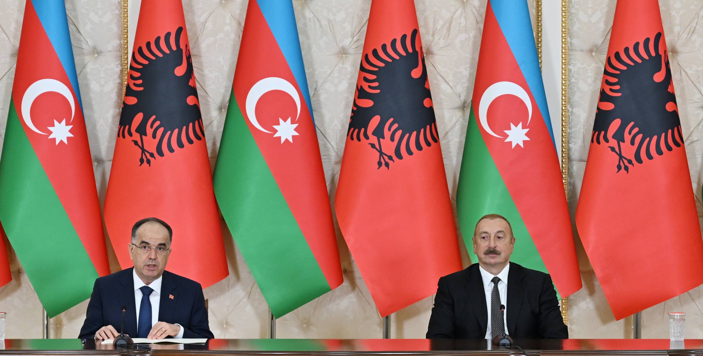 Президенты Азербайджана и Албании выступили с заявлениями для прессы