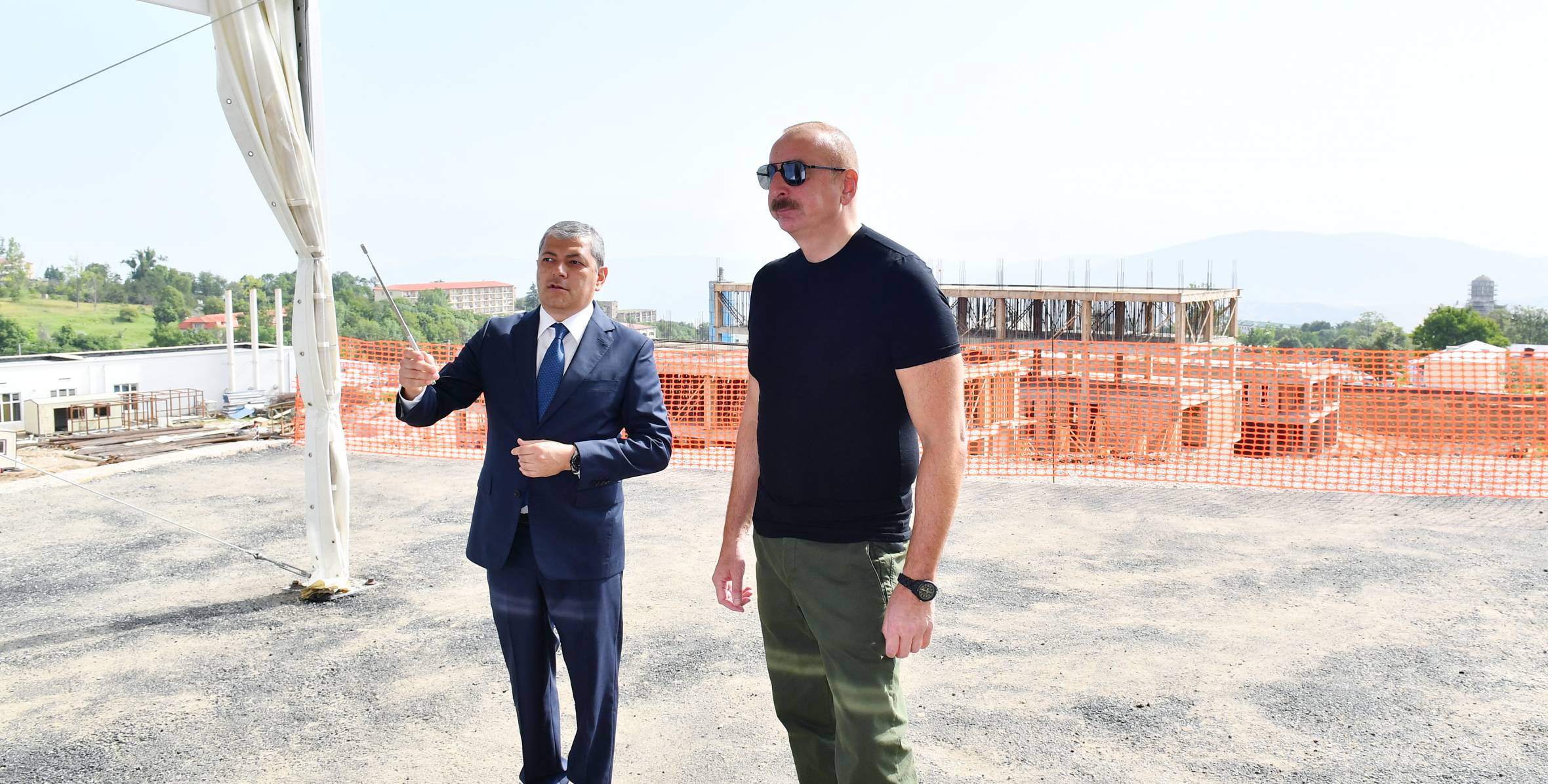 Ilham Aliyev examined construction progress of Shusha city hospital