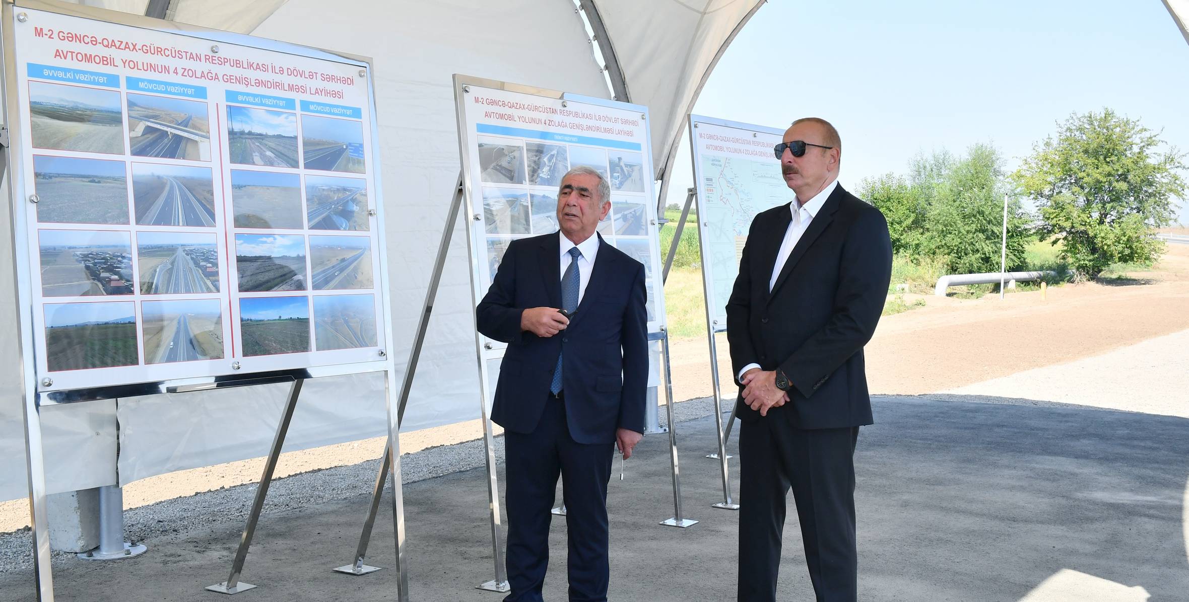 Ильхам Алиев принял участие в открытии участка Гянджа-Газахбейли автомобильной дороги Баку-Газах-государственная граница с Грузией 