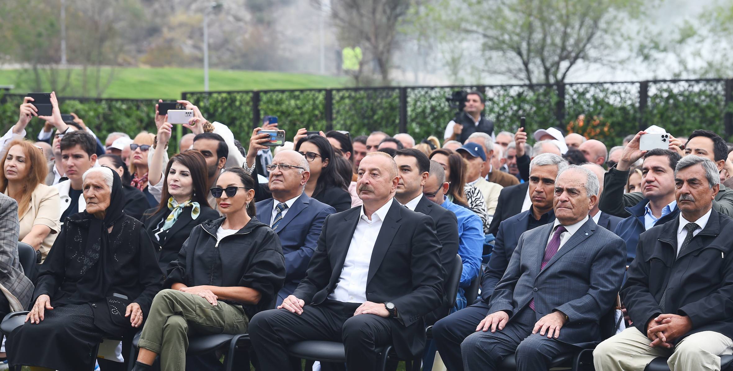 Ilham Aliyev and First Lady Mehriban Aliyeva participated in “Lachin City Day” festivities held on the bank of Hakari River