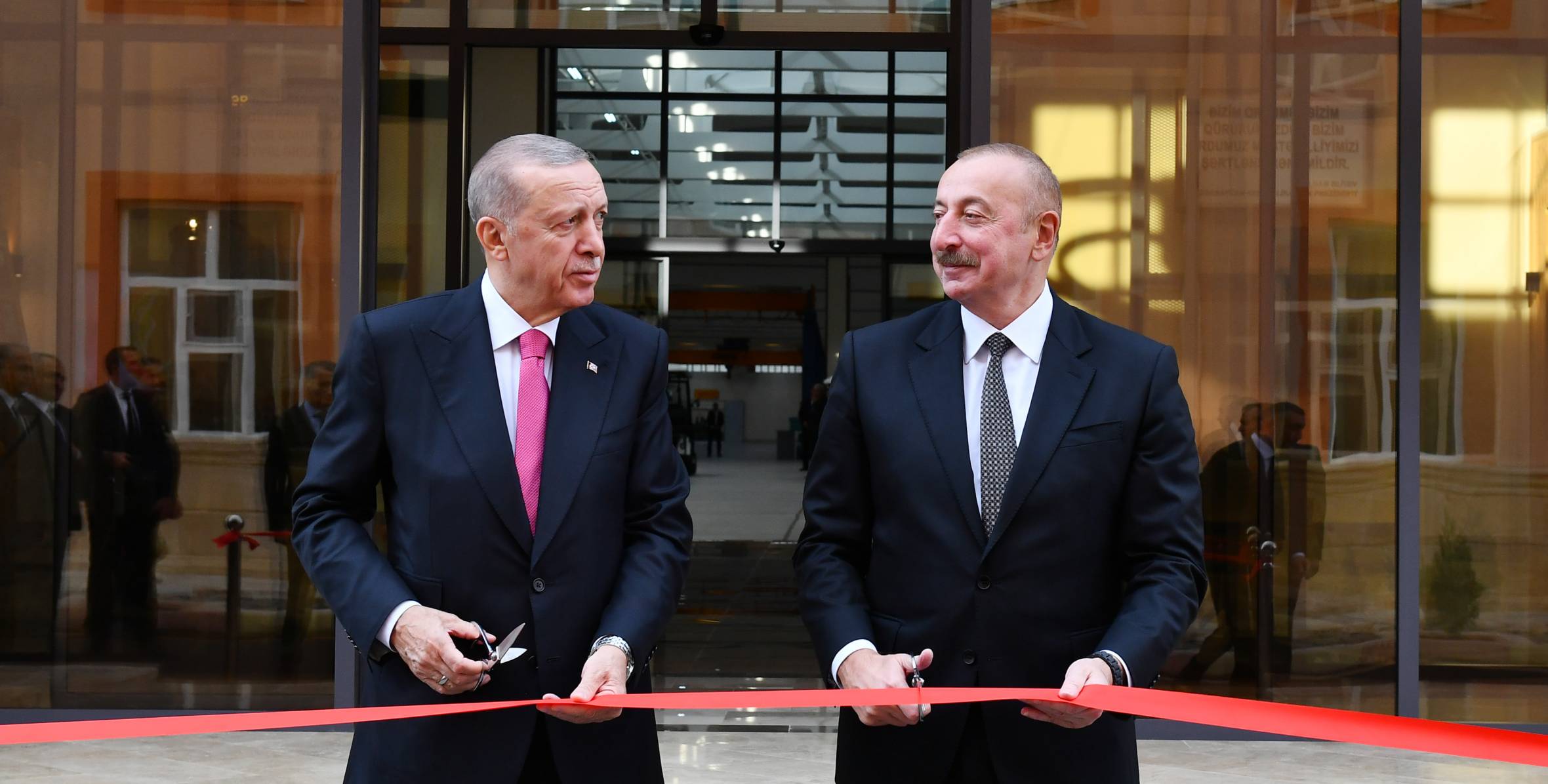 Ilham Aliyev and Recep Tayyip Erdogan attended the opening of the Nakhchivan Military Repair and Production Complex