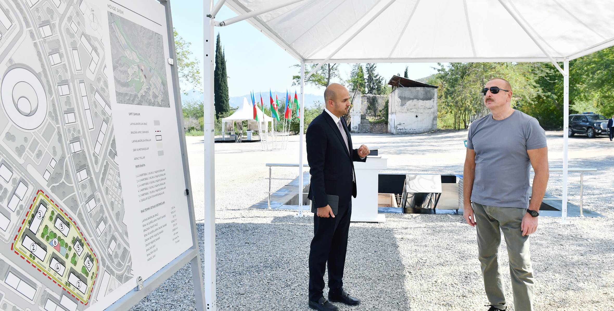 Ilham Aliyev has laid a foundation stone for the 4th residential complex in the city of Zangilan