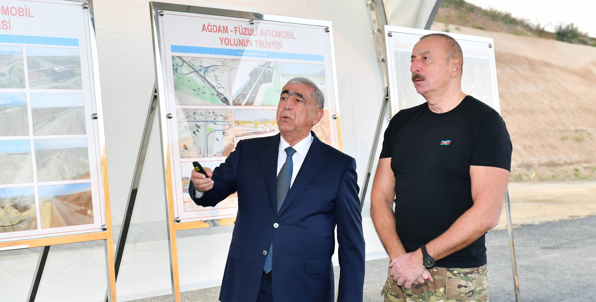 Ильхам Алиев ознакомился со строительством автомобильной дороги Агдам-Физули