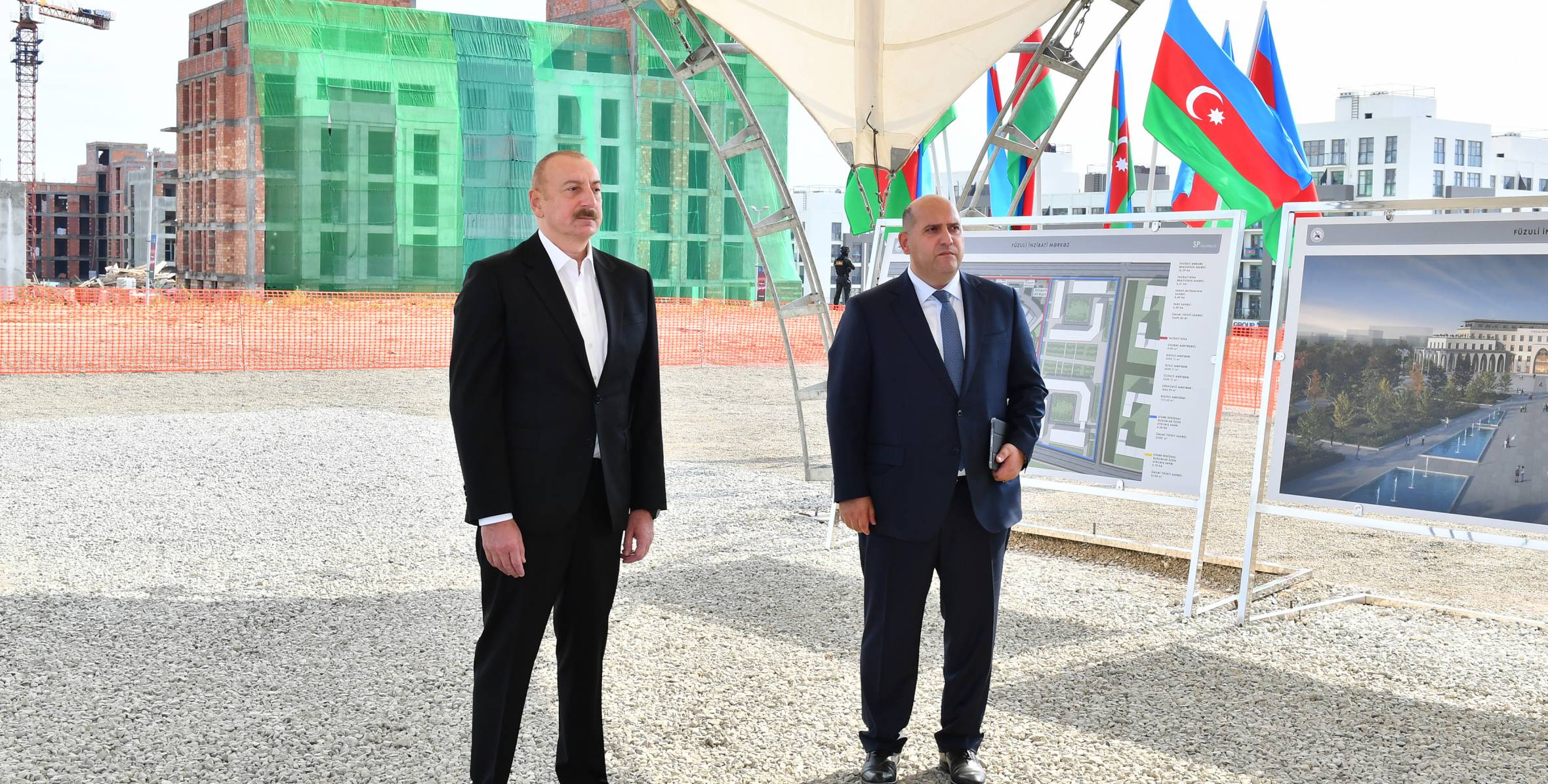 Ilham Aliyev has laid a foundation stone for an administrative building in the city of Fuzuli
