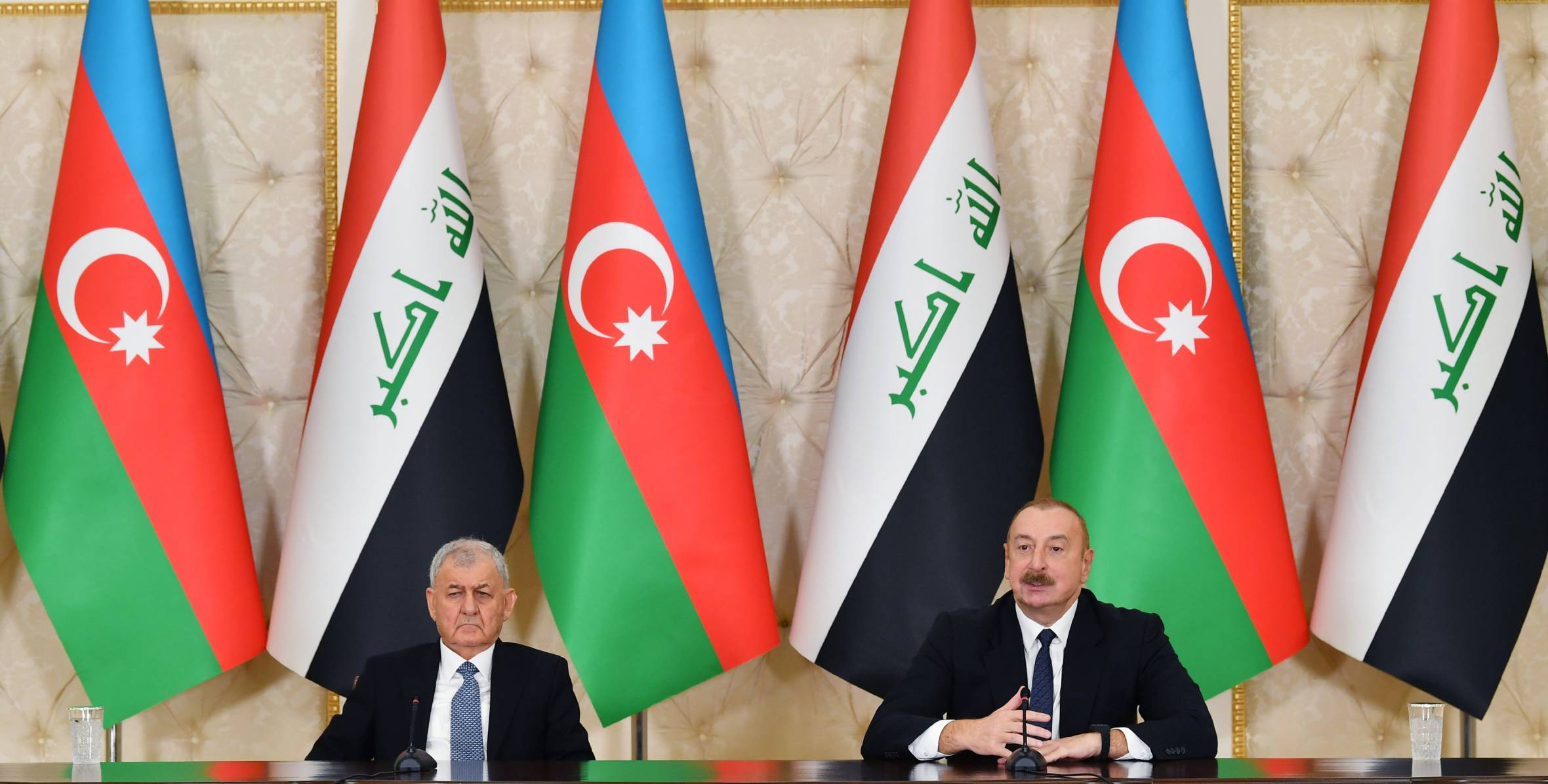 Presidents of Azerbaijan and Iraq made press statements