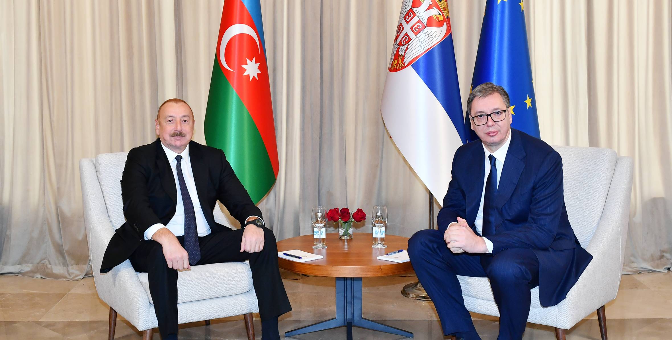 Ilham Aliyev held one-on-one and expanded meetings with President of Serbia Aleksandar Vučić