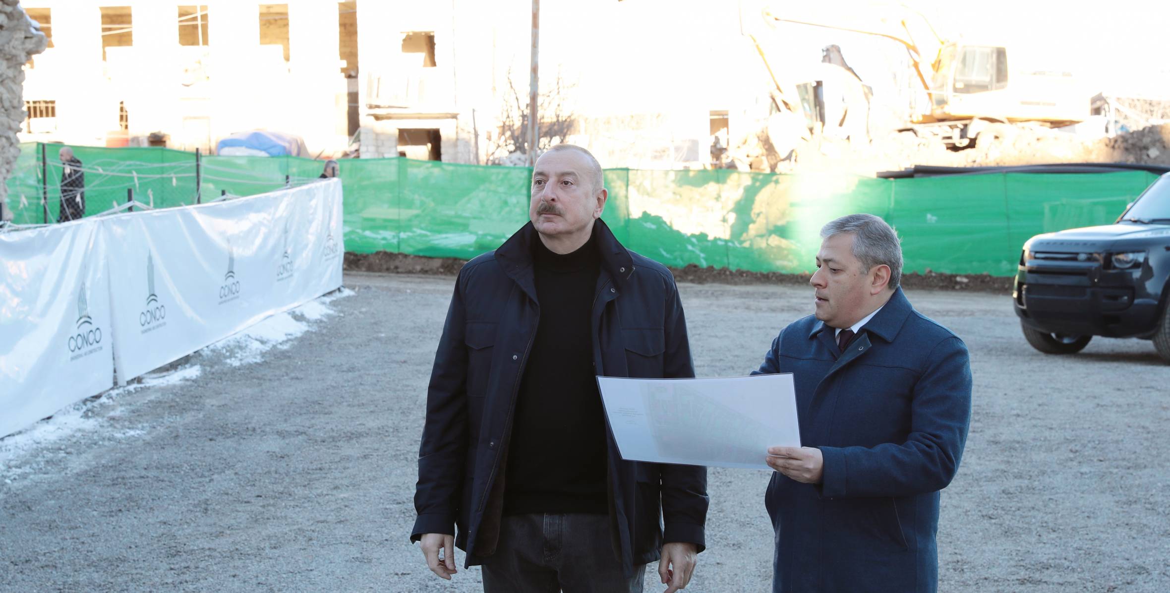 Ilham Aliyev examined construction progress of first residential complex consisting of 23 buildings in Shusha